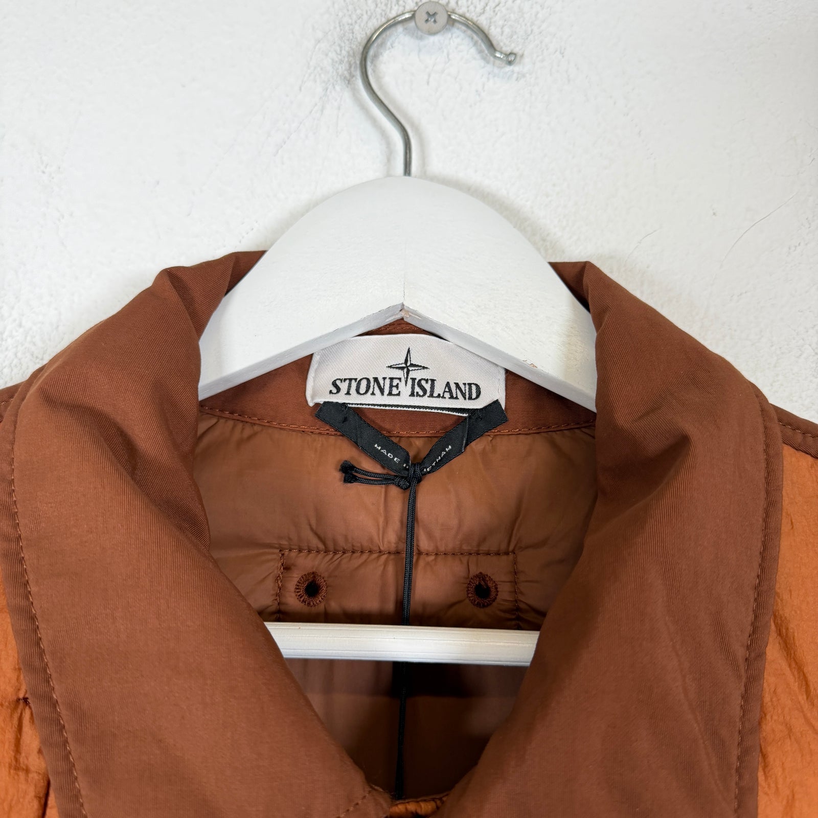 Stone Island Burnt Orange Quilted Nylon Stella Jacket Size L