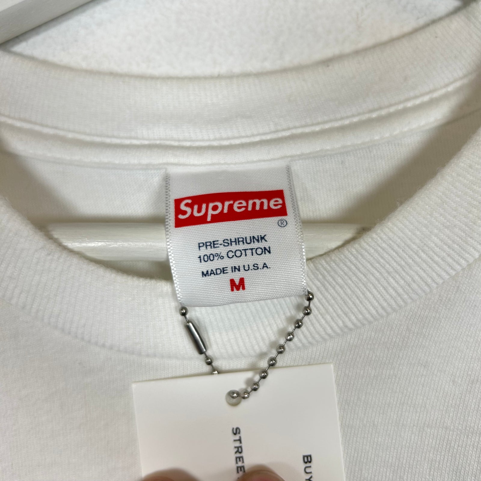 Supreme White 'Play Dead' T-Shirt Size M