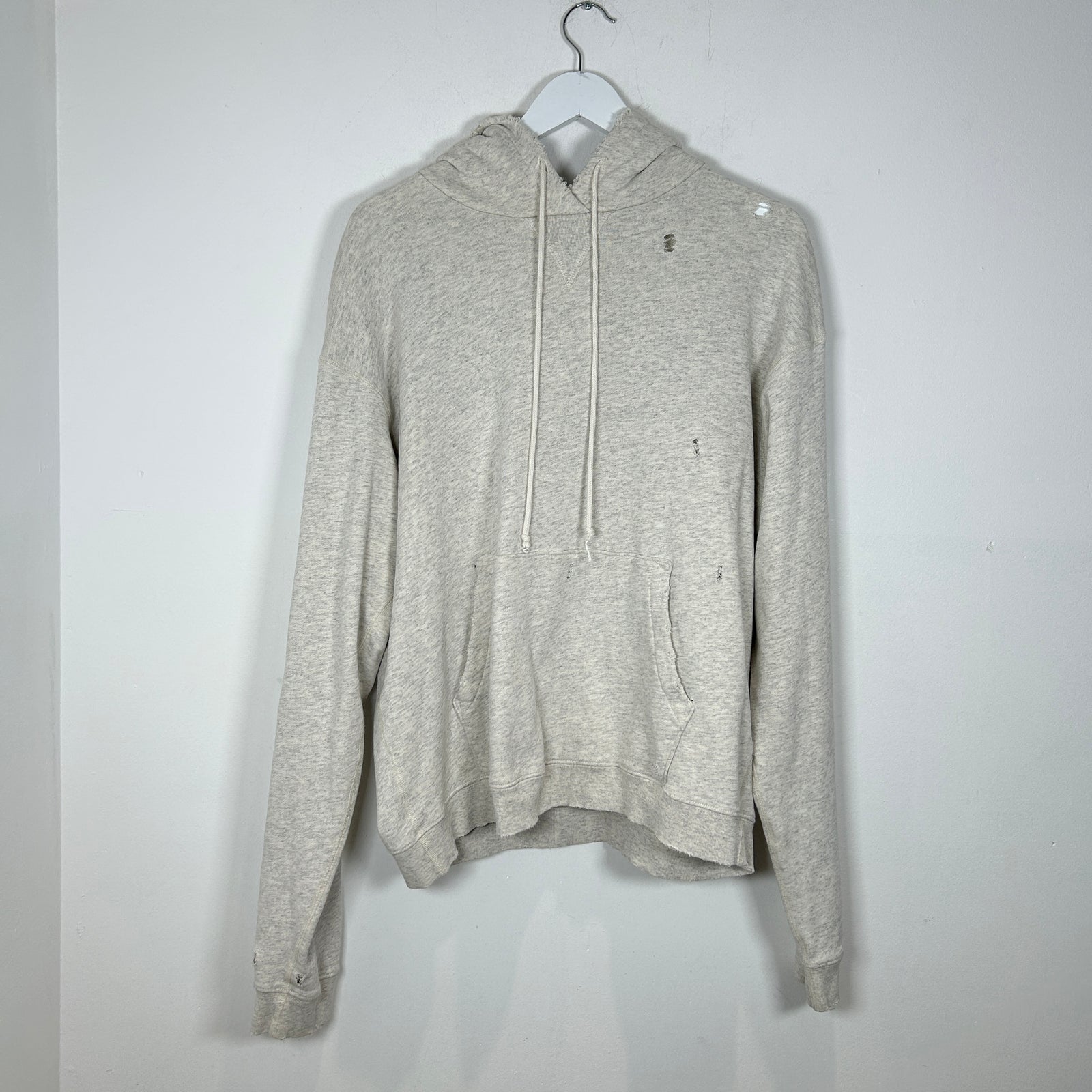 John Elliot Distressed Grey Hoodie Size L
