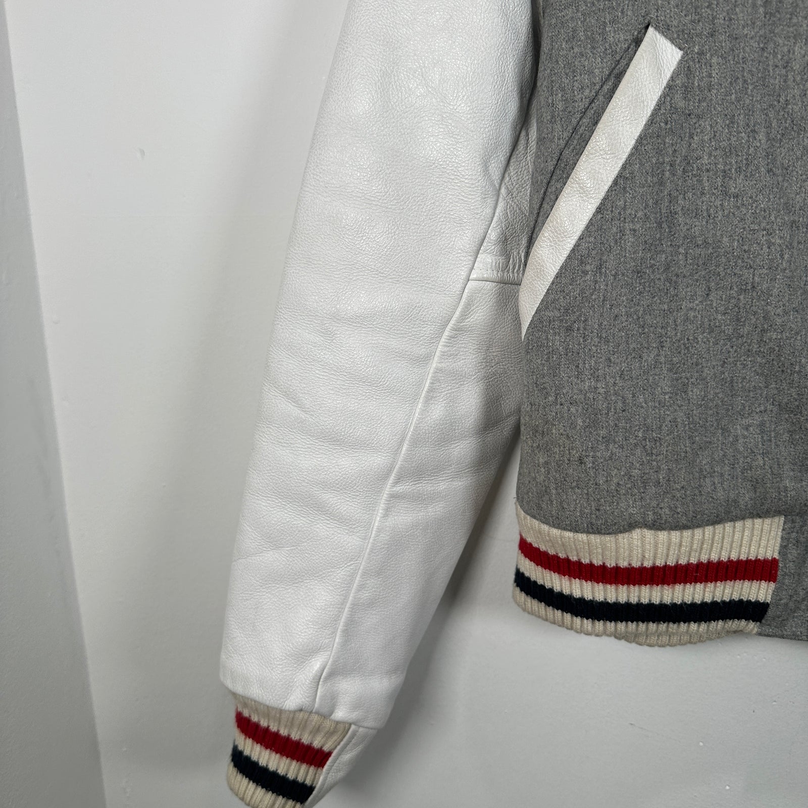 Thom Browne Grey Varsity Jacket Size 0