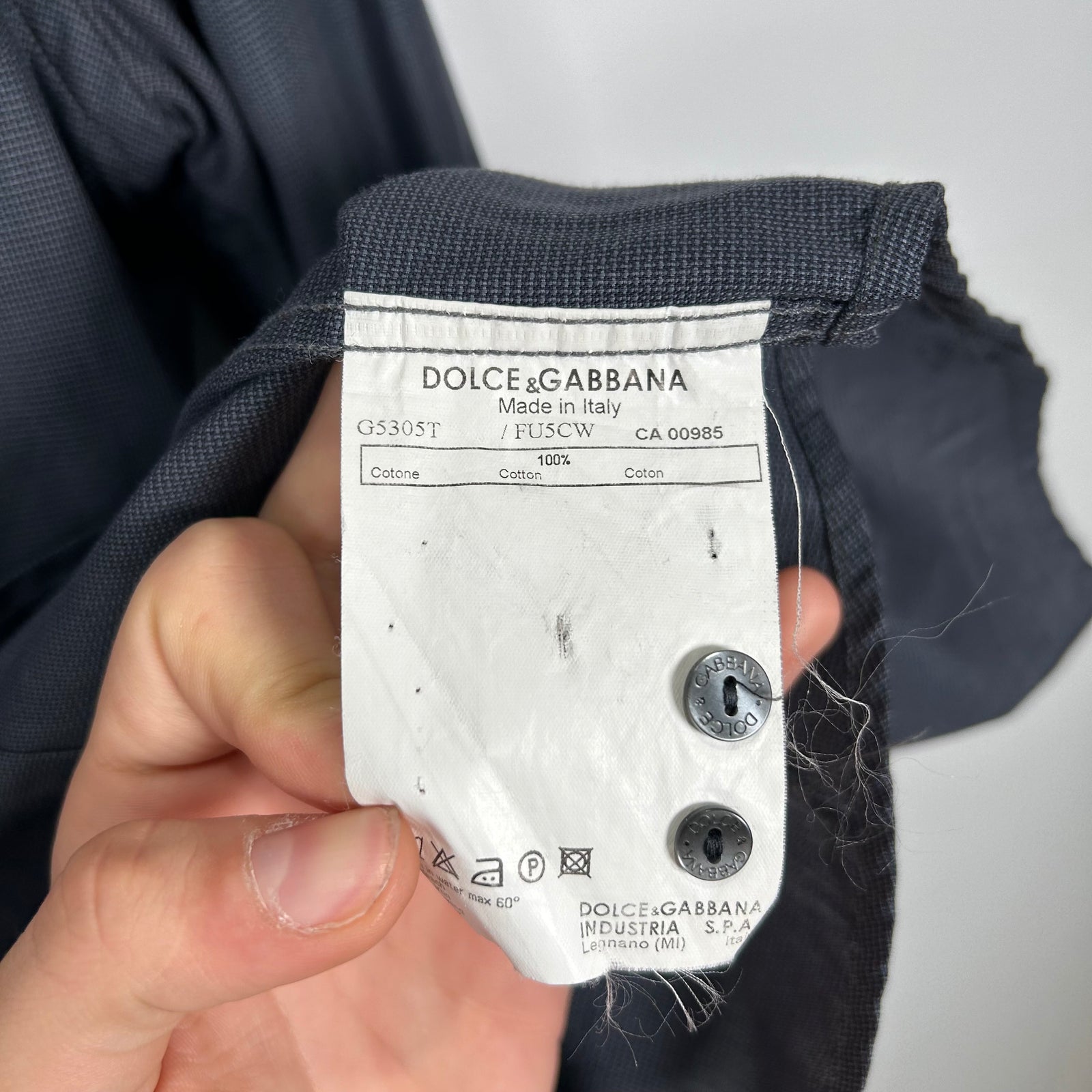 Dolce & Gabbana Navy Button-Up Shirt Size S