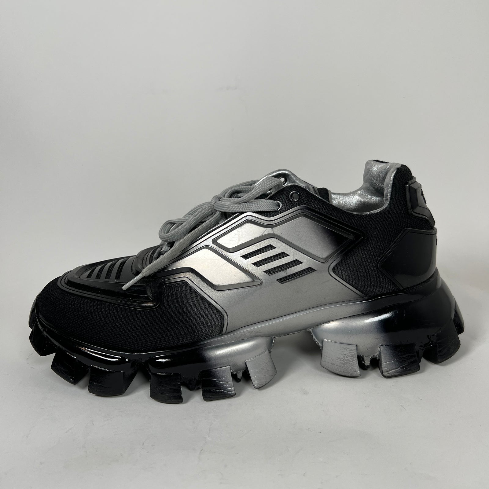 Prada Black/Silver Cloudbust Sneakers Size 8.5