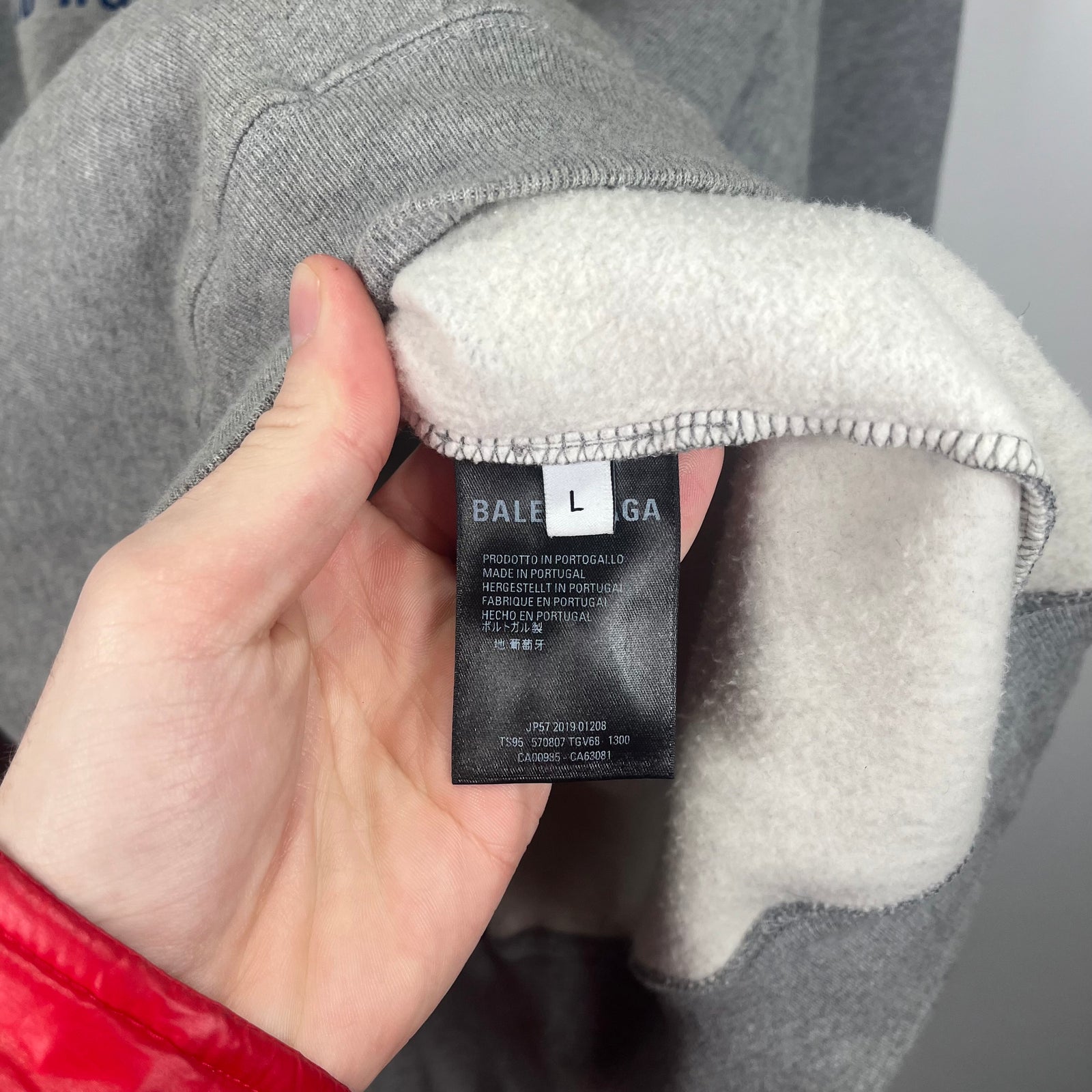 Balenciaga Paris Embroidered Grey Crewneck Size L