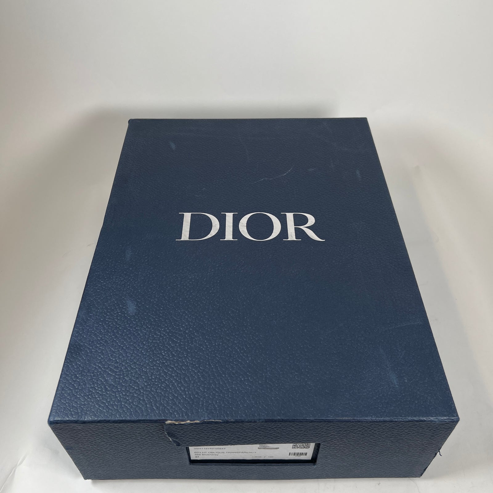 Dior B23 Blue/Grey Oblique Transparent High Top Sneaker Size 47