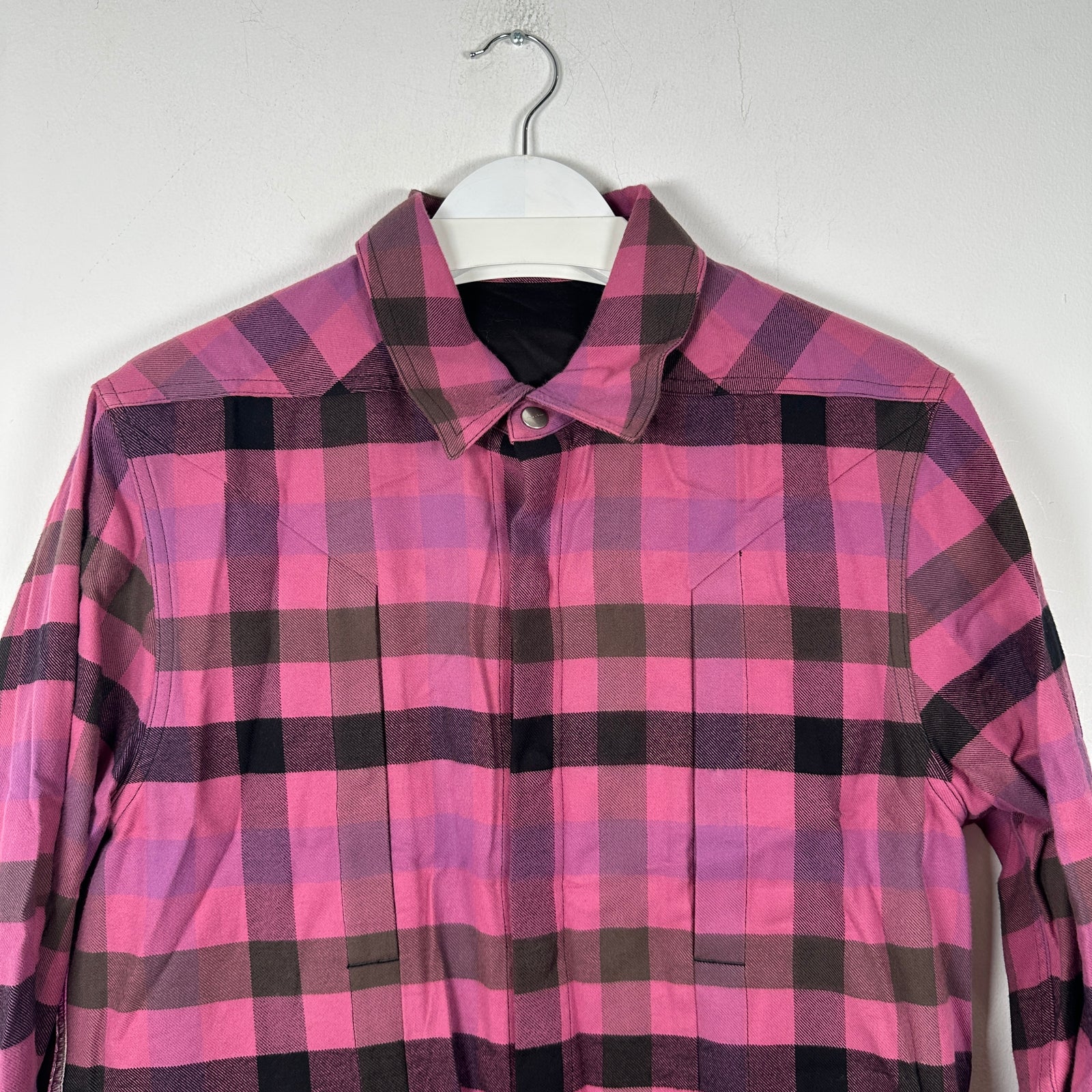 Rick Owens Hot Pink / Fuchsia Plaid Flannel Size 48
