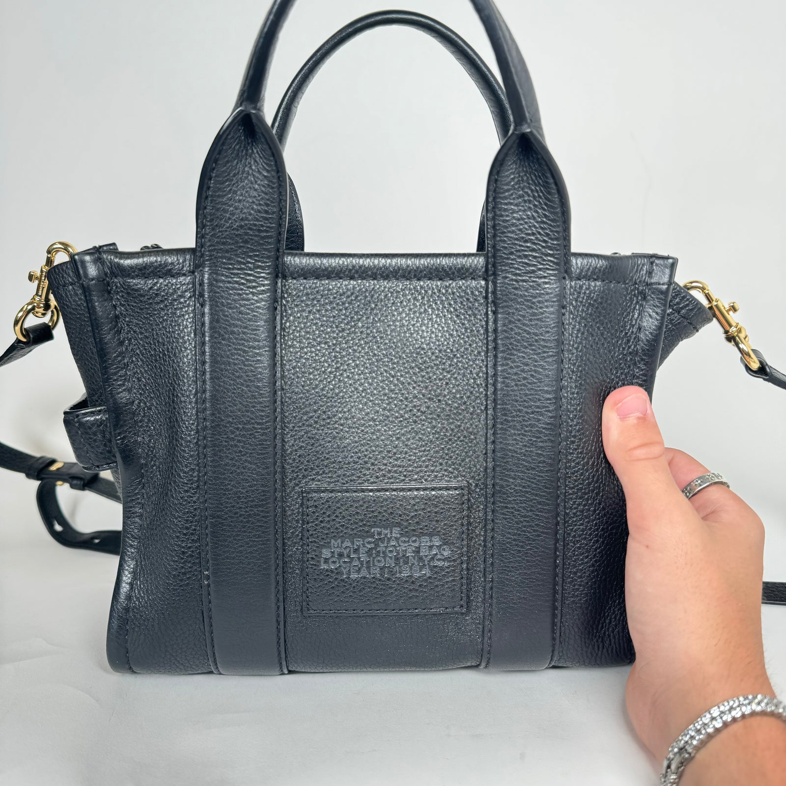Marc Jacobs Black Leather Small Tote Bag