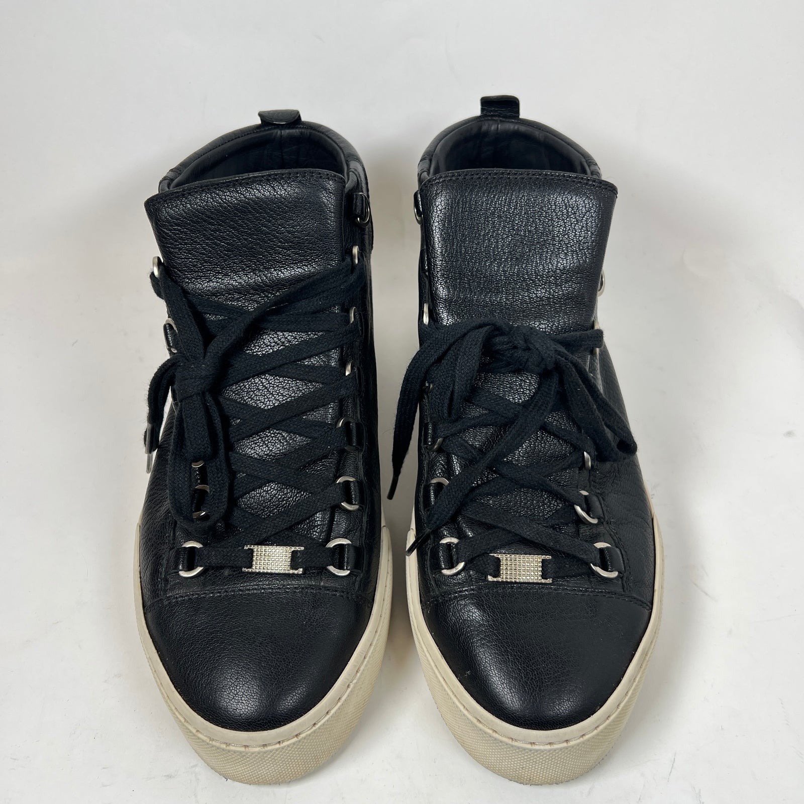 Balenciaga Black Lambskin Arena Sneaker Size 42