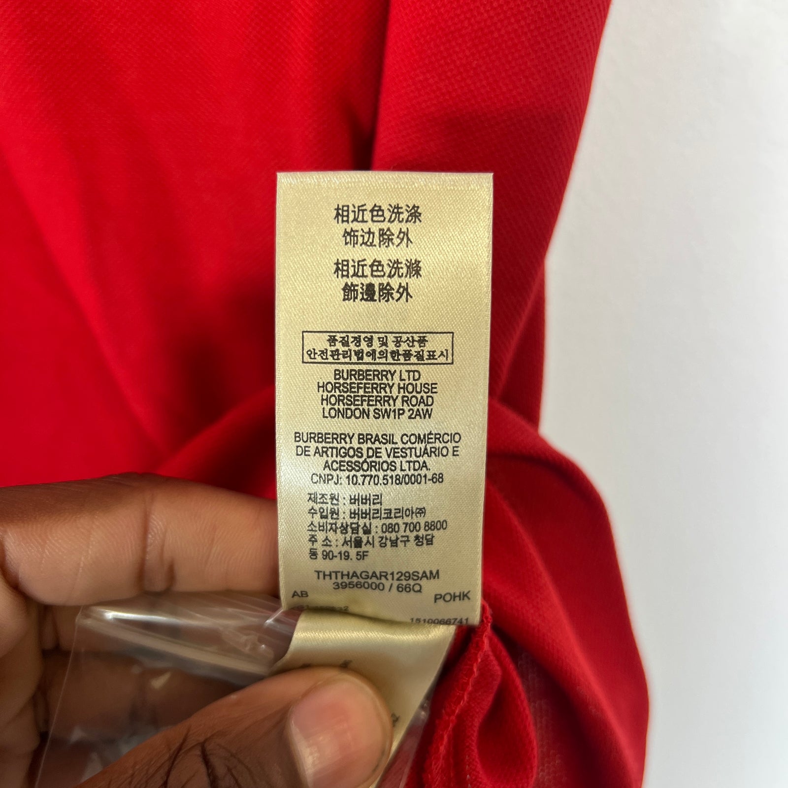 Burberry Brit Red Check Polo Shirt