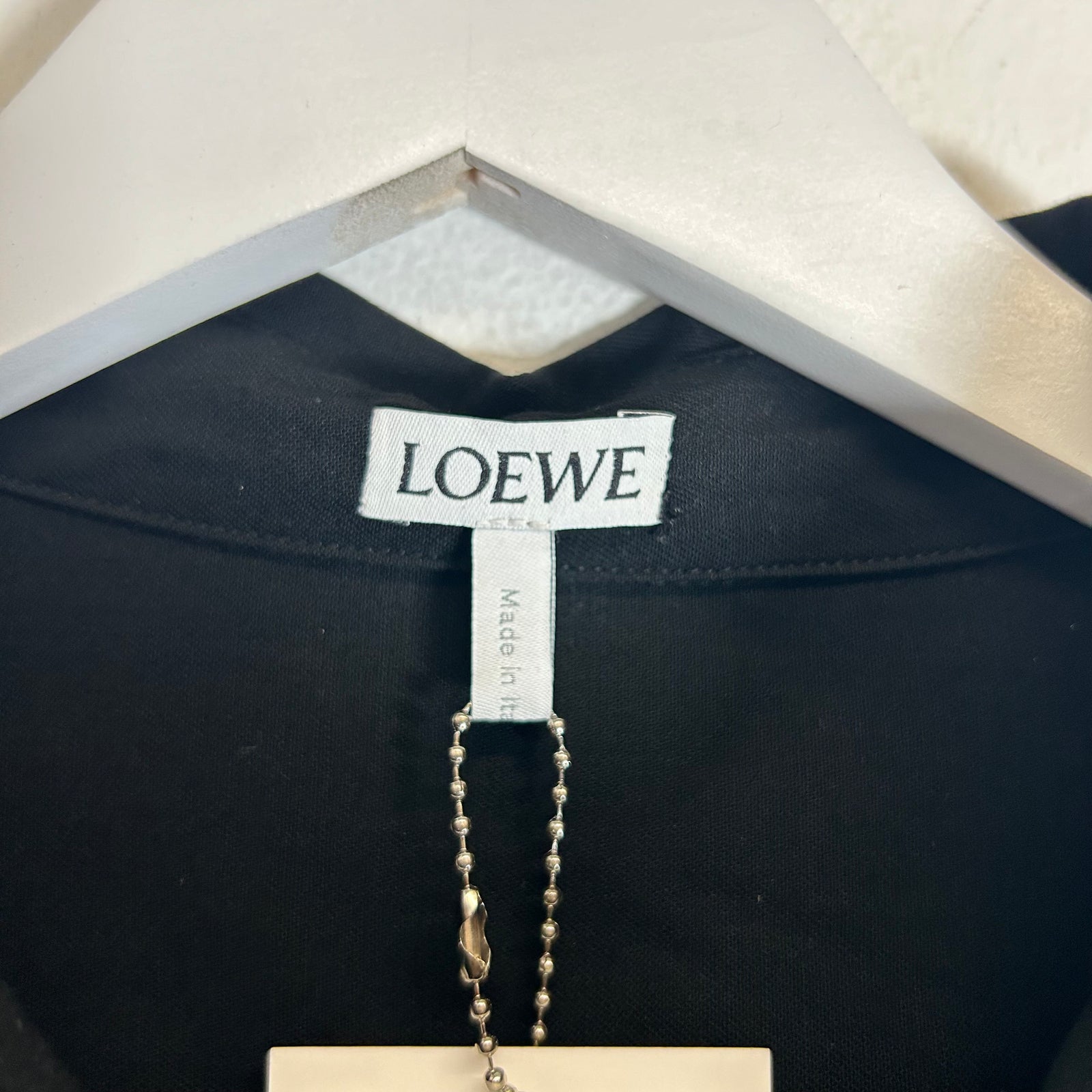 Loewe Black Metal Button Wool Over Shirt Size M