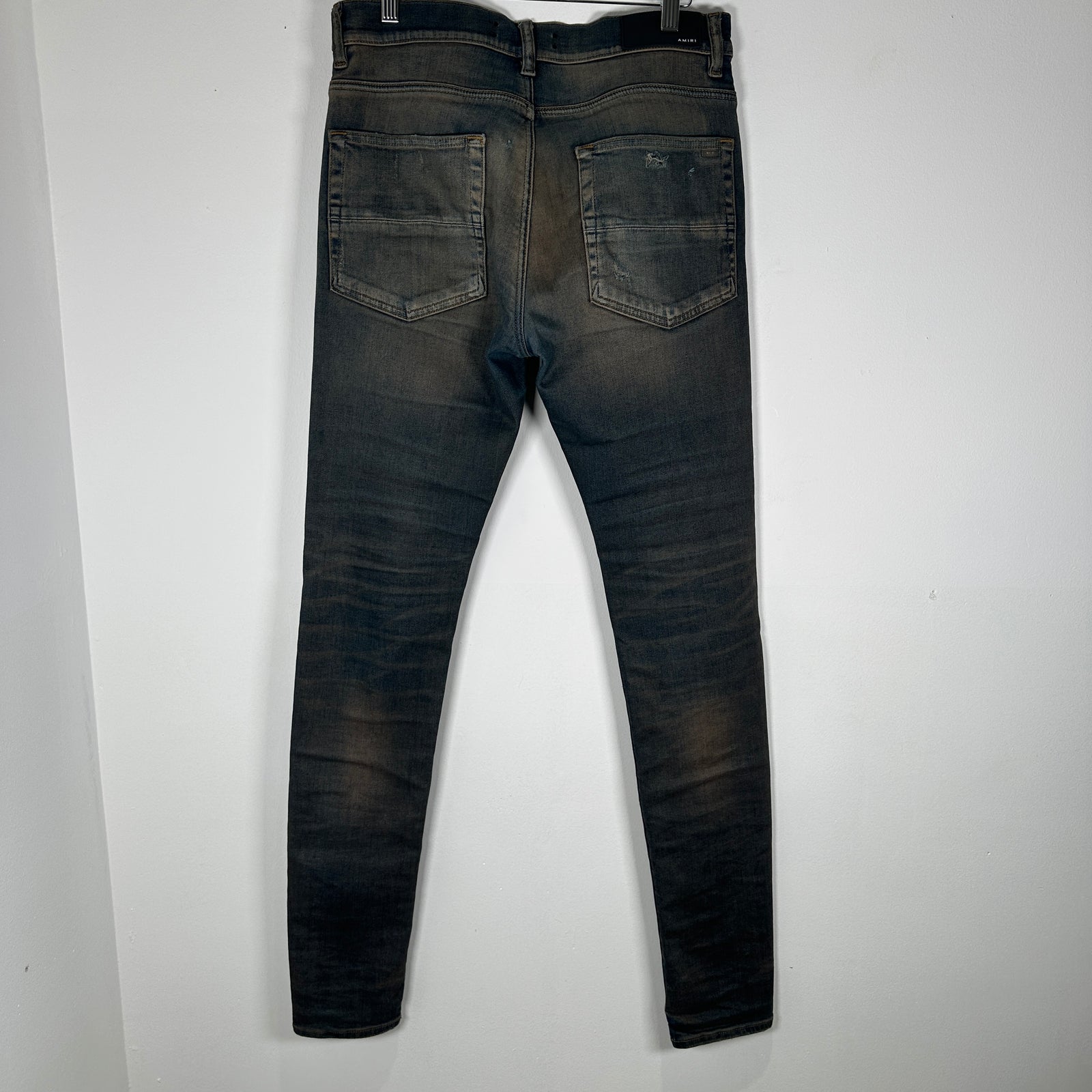 Amiri Blue Washed Plaid MX1 Jeans Size 31