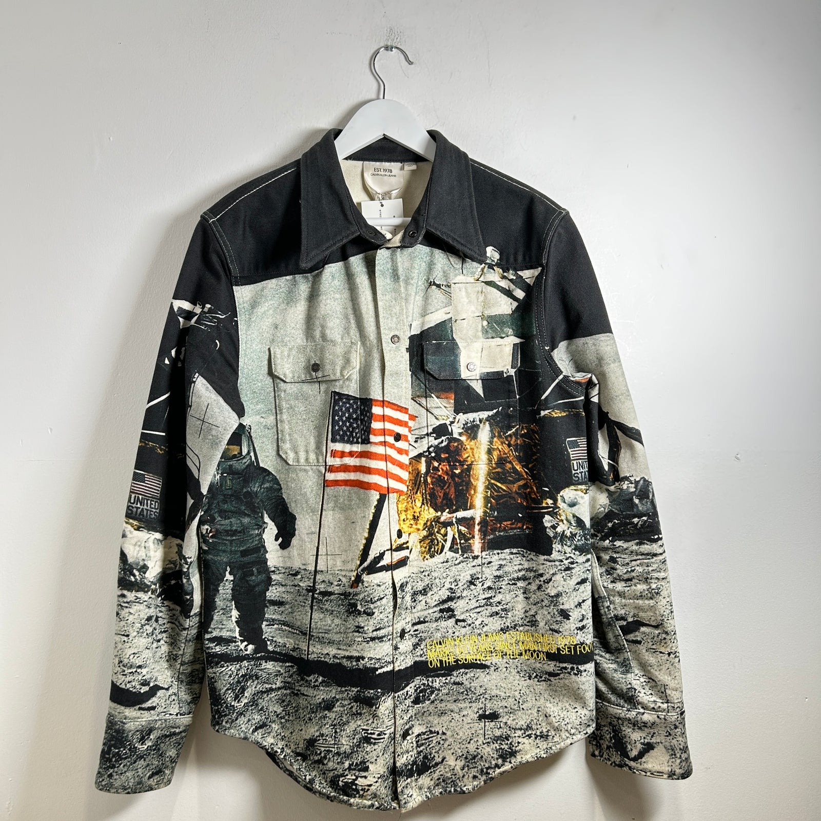 Raf Simons x Calvin Klein Jeans FW19 Moon Landing Denim Jacket Size L