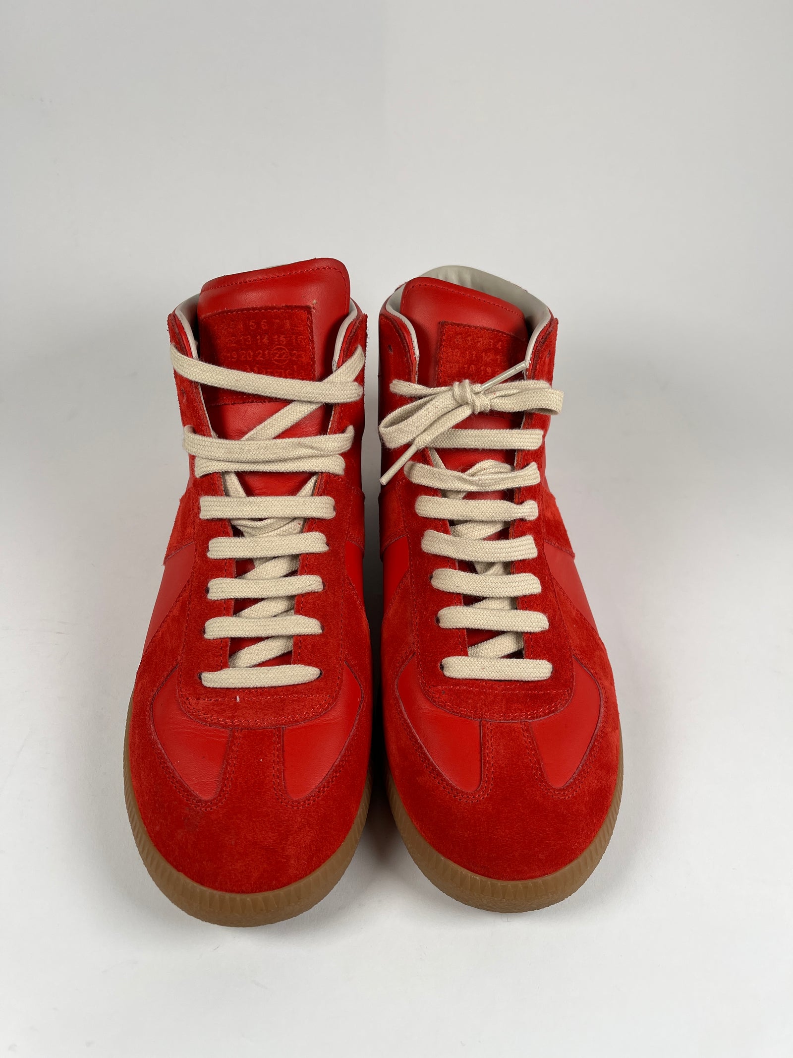Maison Margiela Red Orange Mid Top Gats Size 43