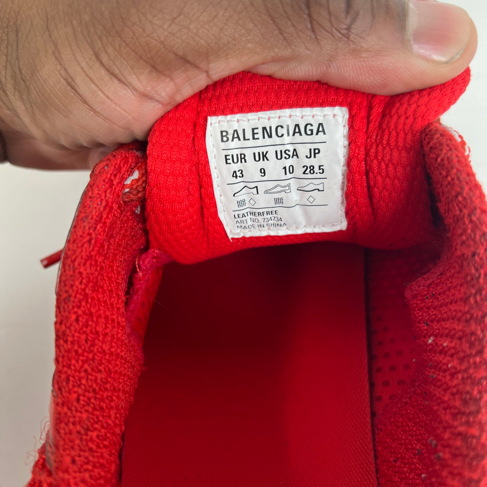 Balenciaga Red 3XL Sneaker Size 43