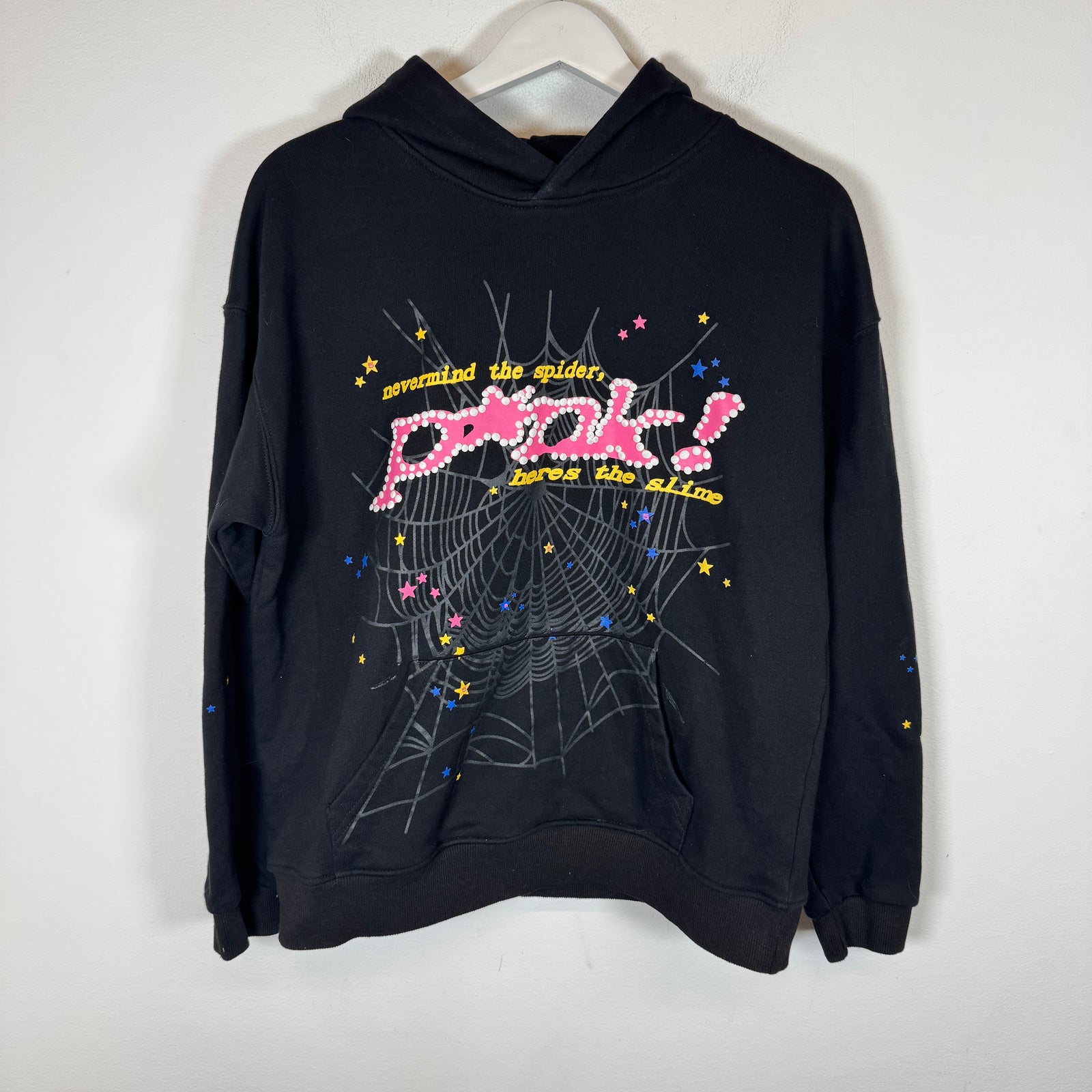 Sp5der Black P*nk Hoodie Size S
