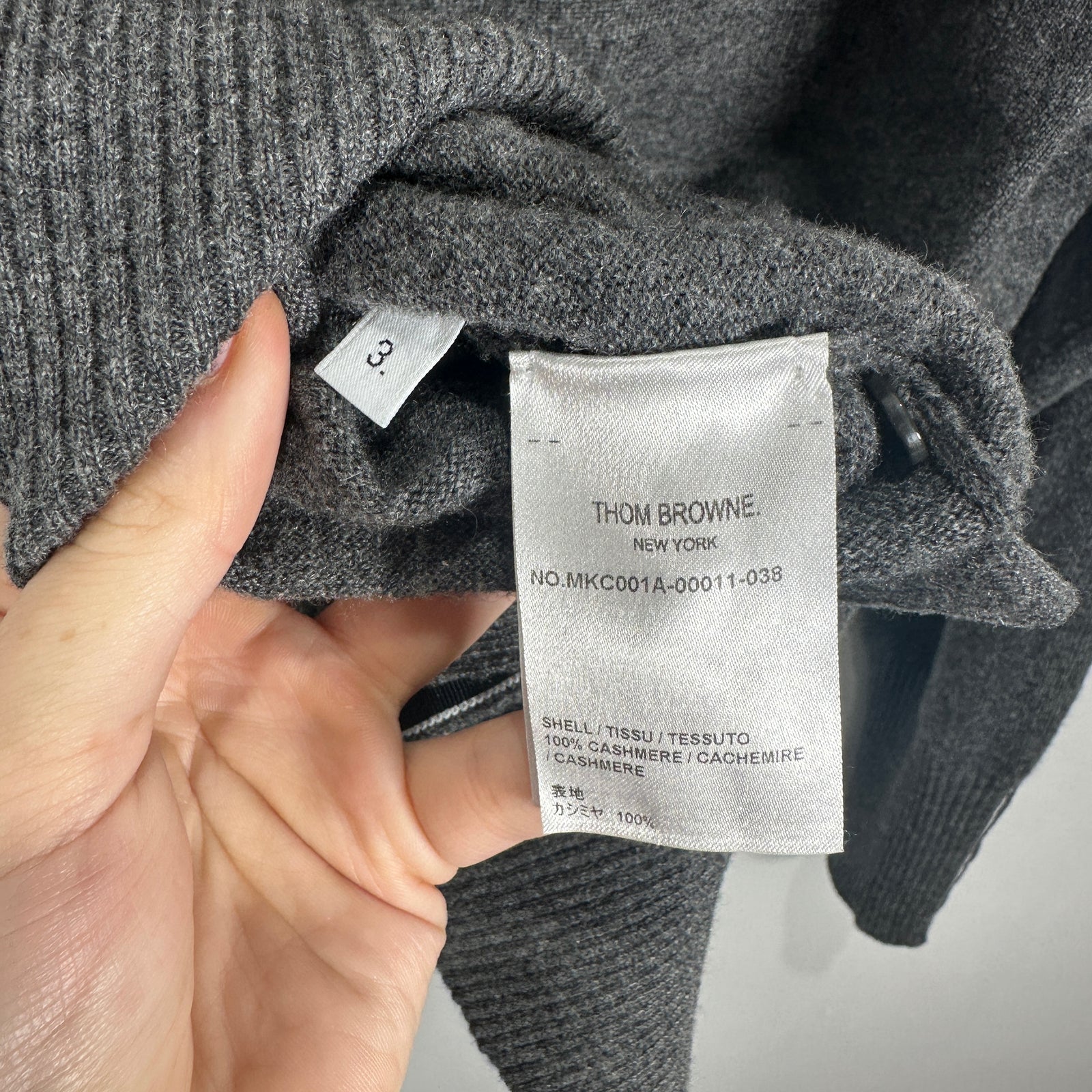 Thom Browne Grey Button-Up Cardigan Size 3