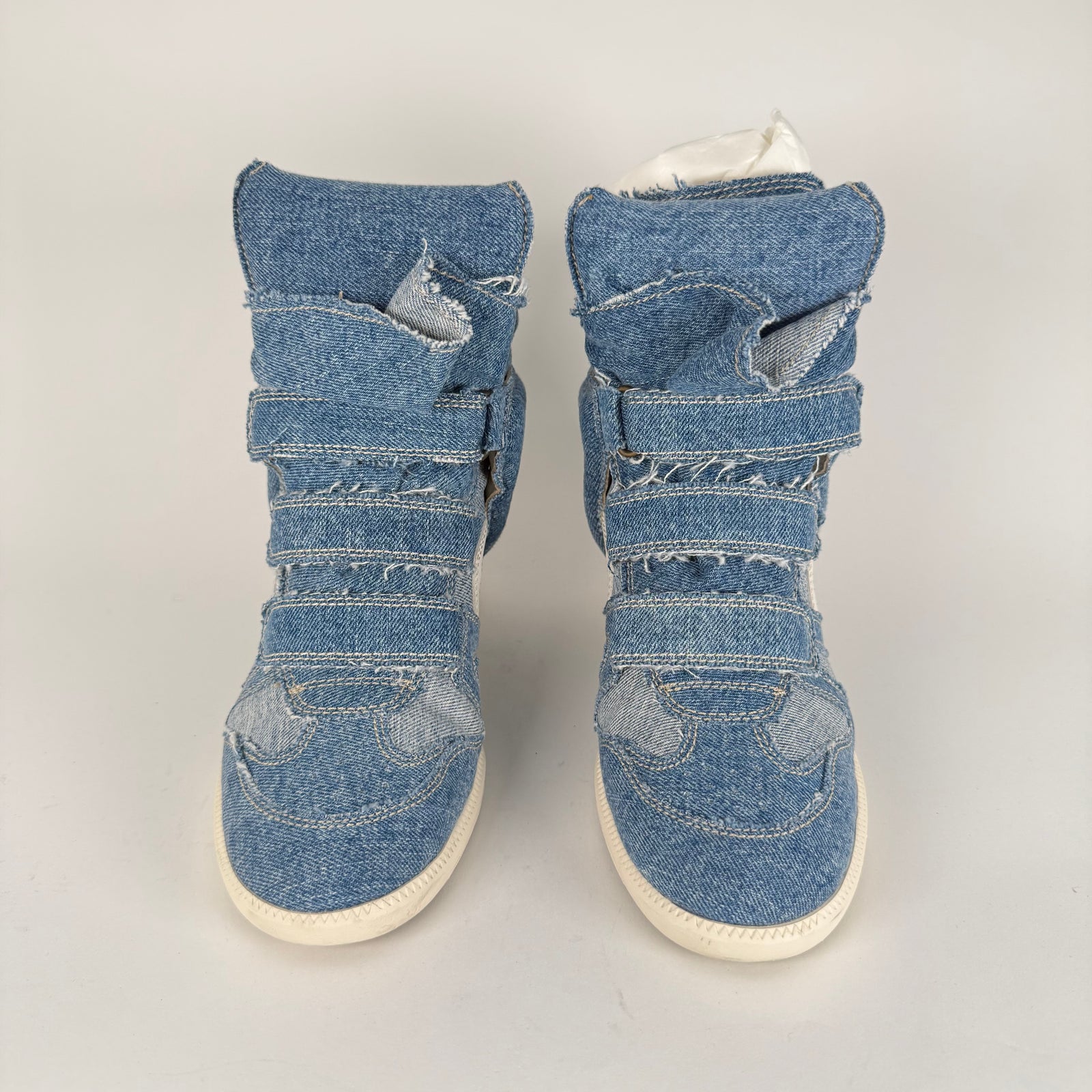 Isabel Marant Blue Bekkett Denim Sneakers Size 38