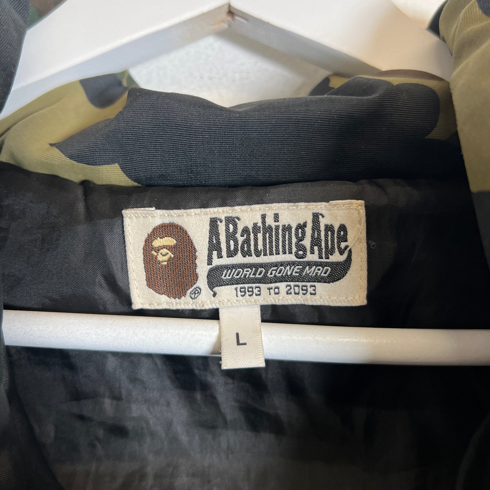 Bape 1st Camo Down Puffer Jacket Size L