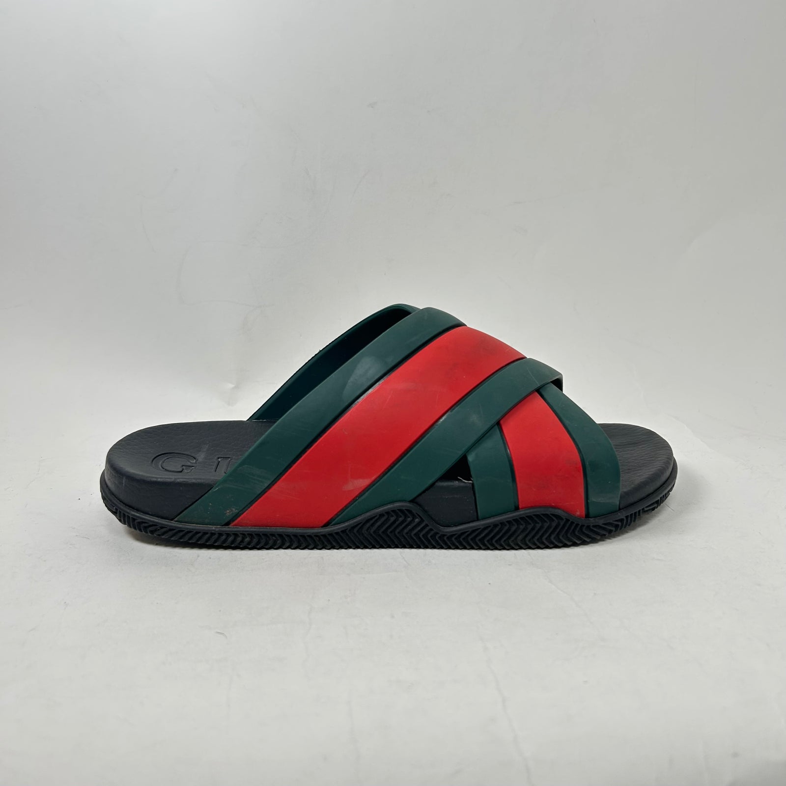 Gucci Rubber Web Slides Size GG 8