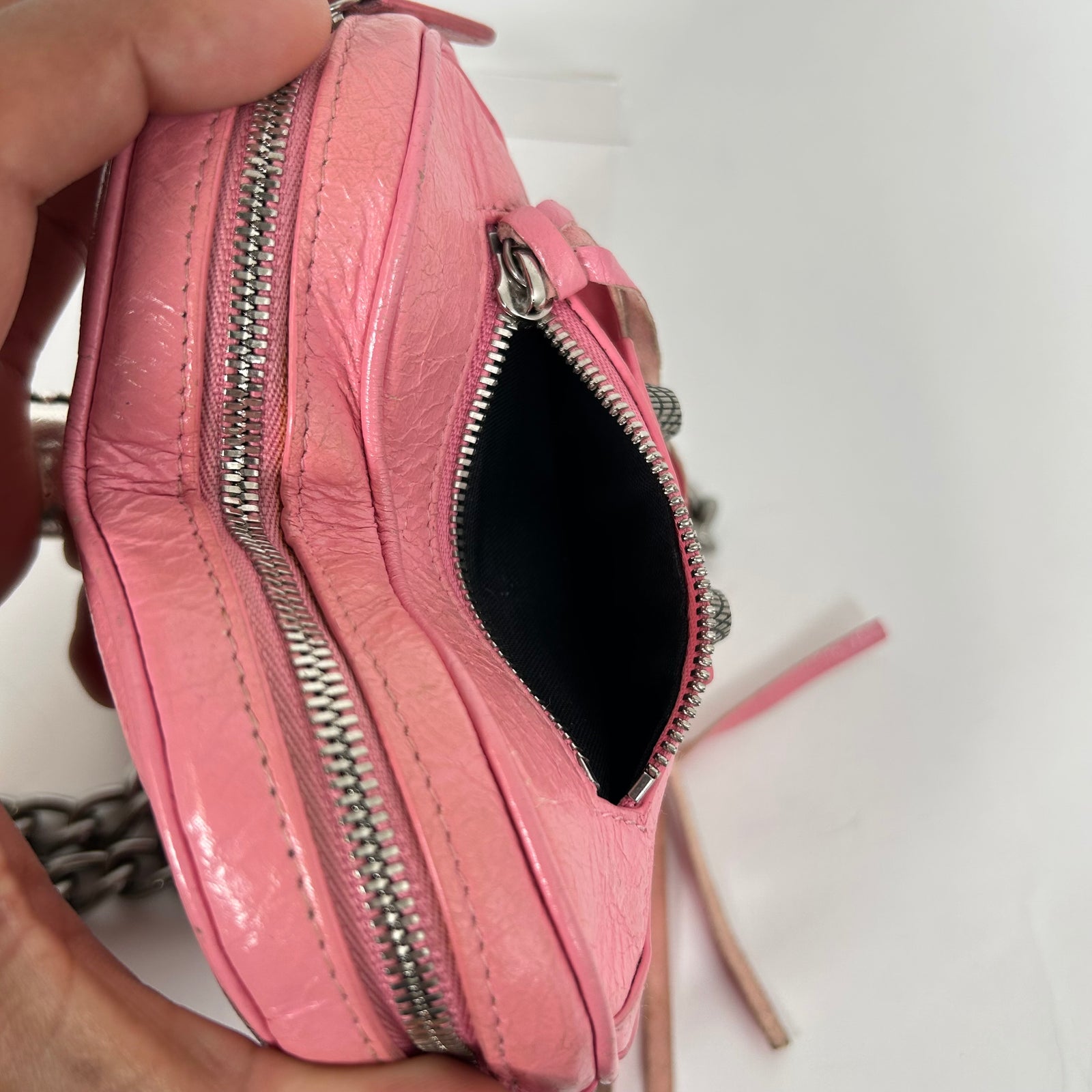 Balenciaga Pink Mini Le Cagole Heart Shoulder Bag