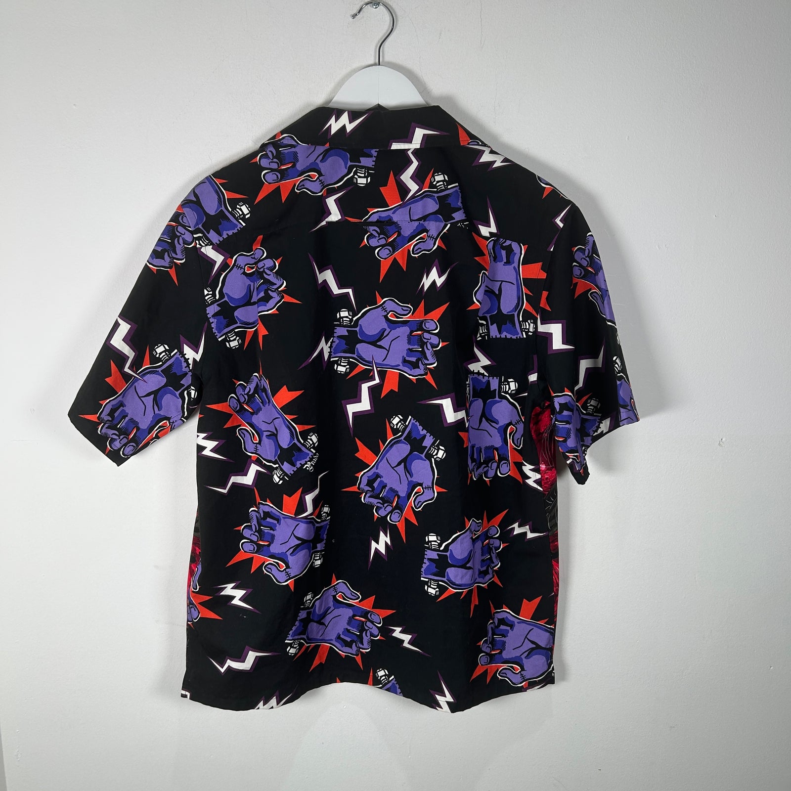 Prada Frankenstien Electric Hearts Camp Shirt Size S