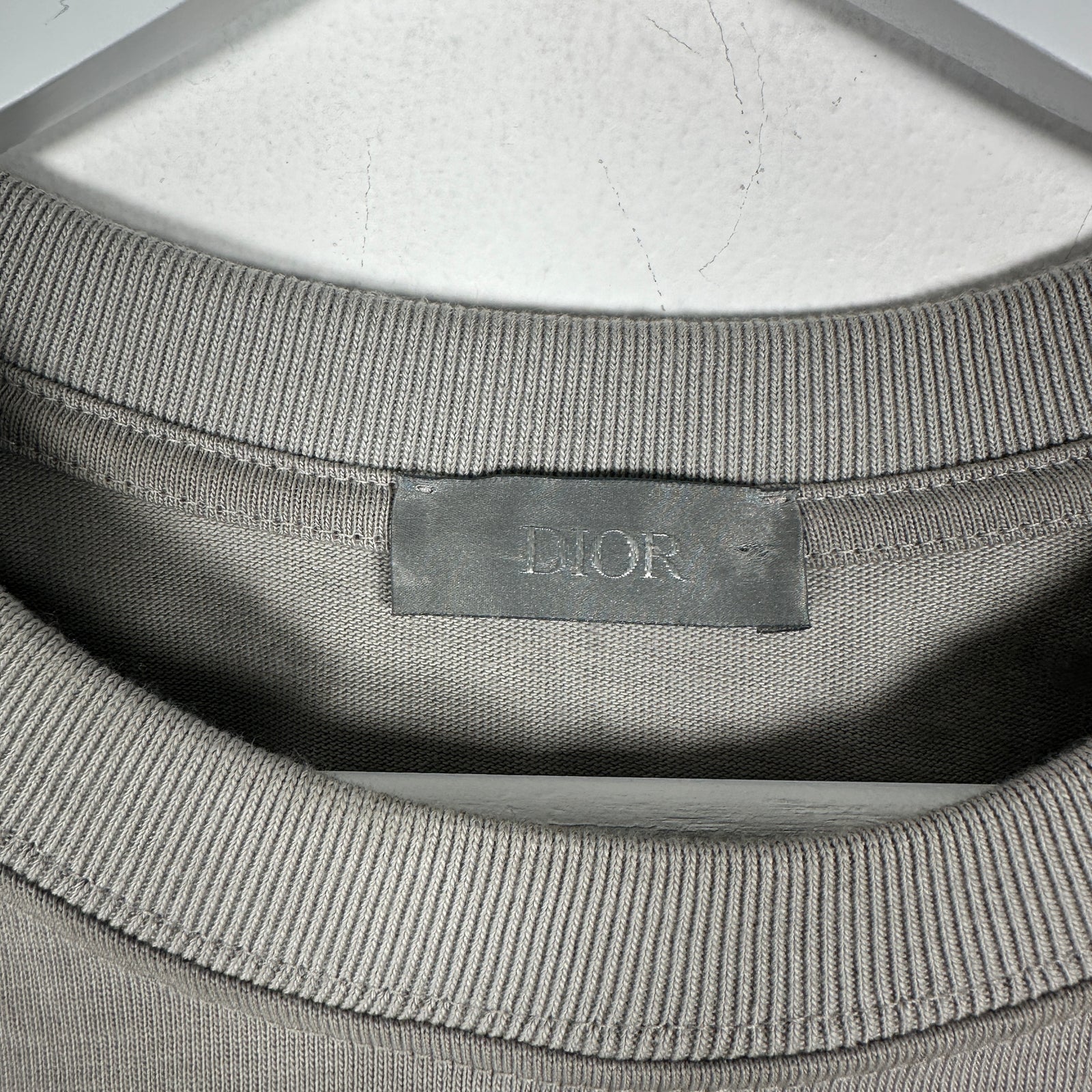 Dior AW/23 'CD' Interlaced Logo Grey T-Shirt Size M
