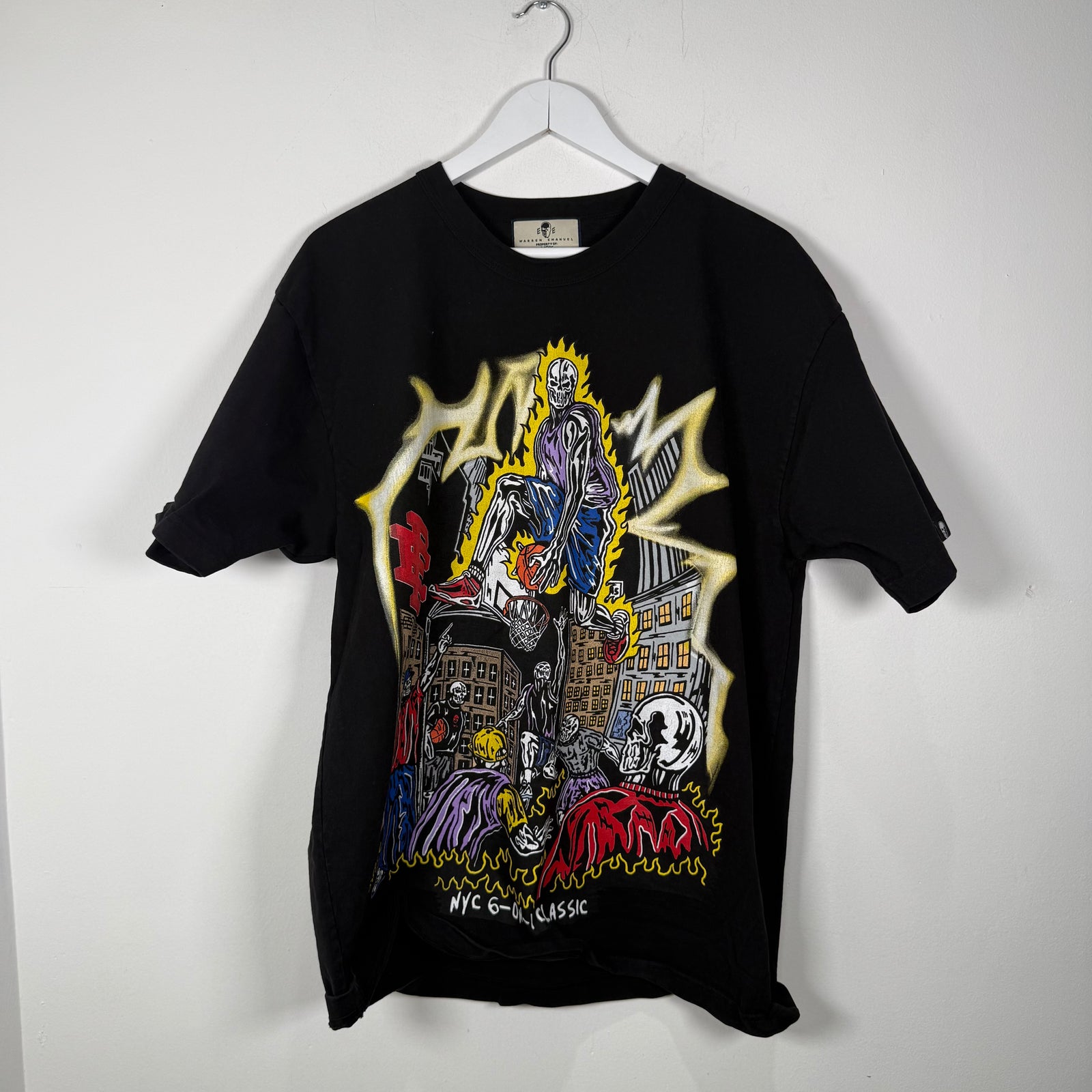 Eric Emanuel x Warren Lotas Black Print Tshirt Size L