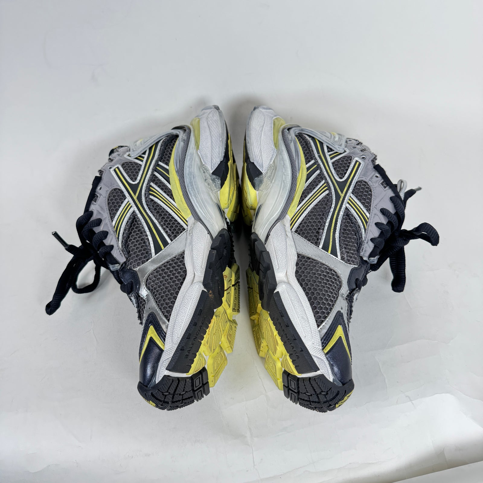 Balenciaga Grey/Yellow Runner Size 42