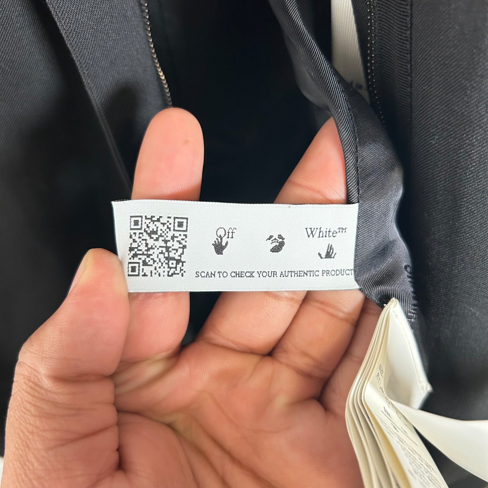 Off-White Black Open Back Twill Blazer Size 38