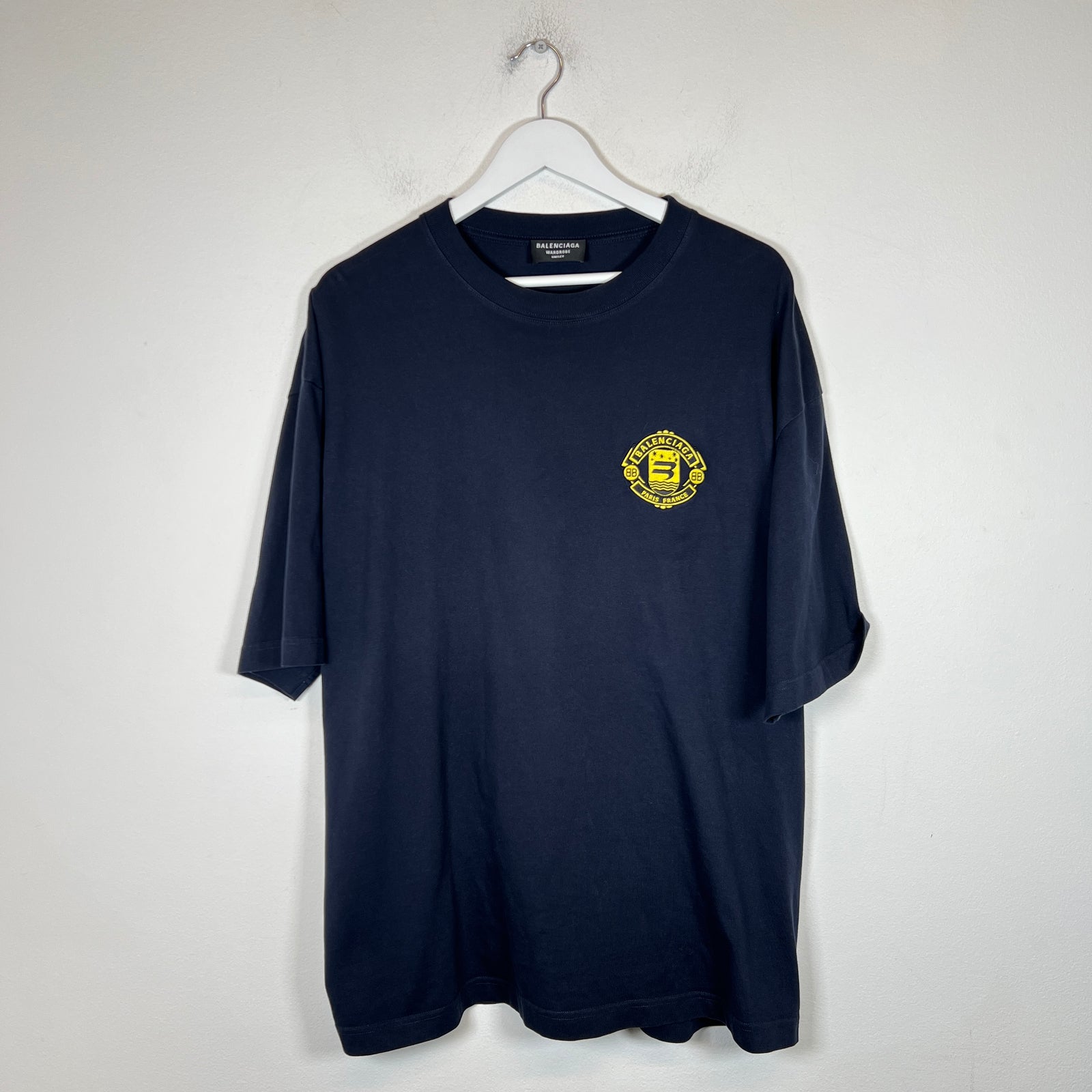 Balenciaga Navy Quest Logo T-Shirt Size L