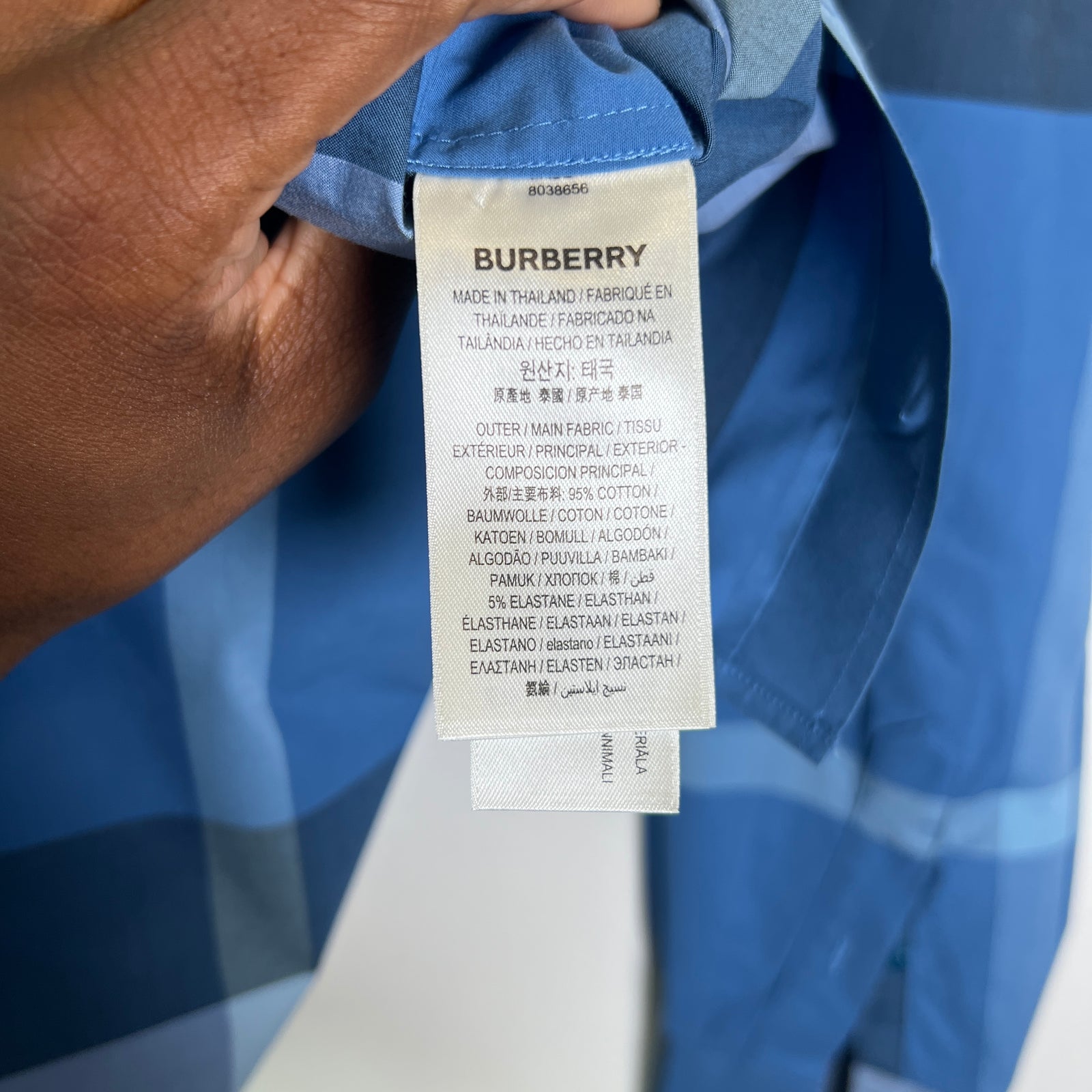 Burberry Blue Check Button-Up Shirt