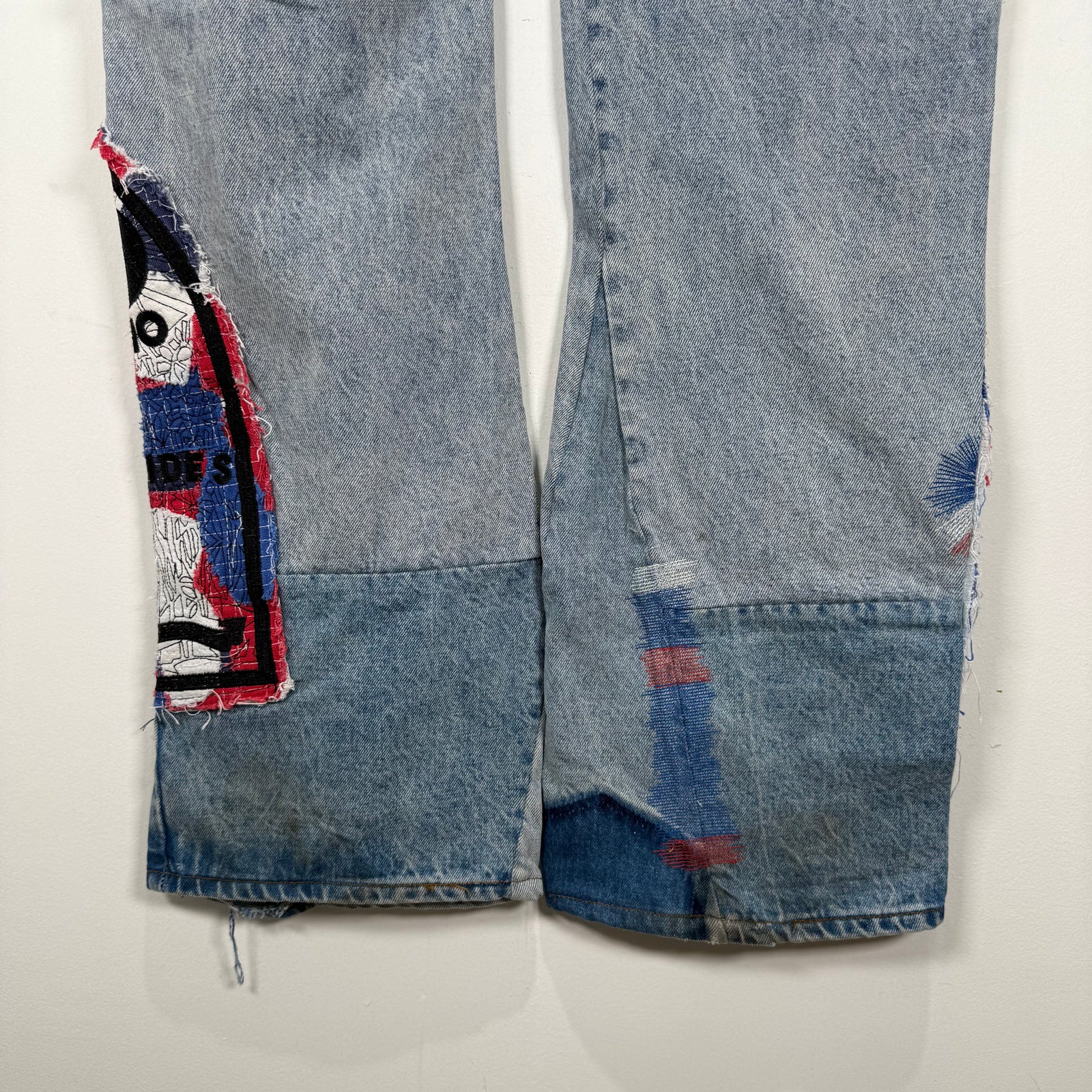 Who Decides War Red/Blue Mural Denim Jeans Size 36