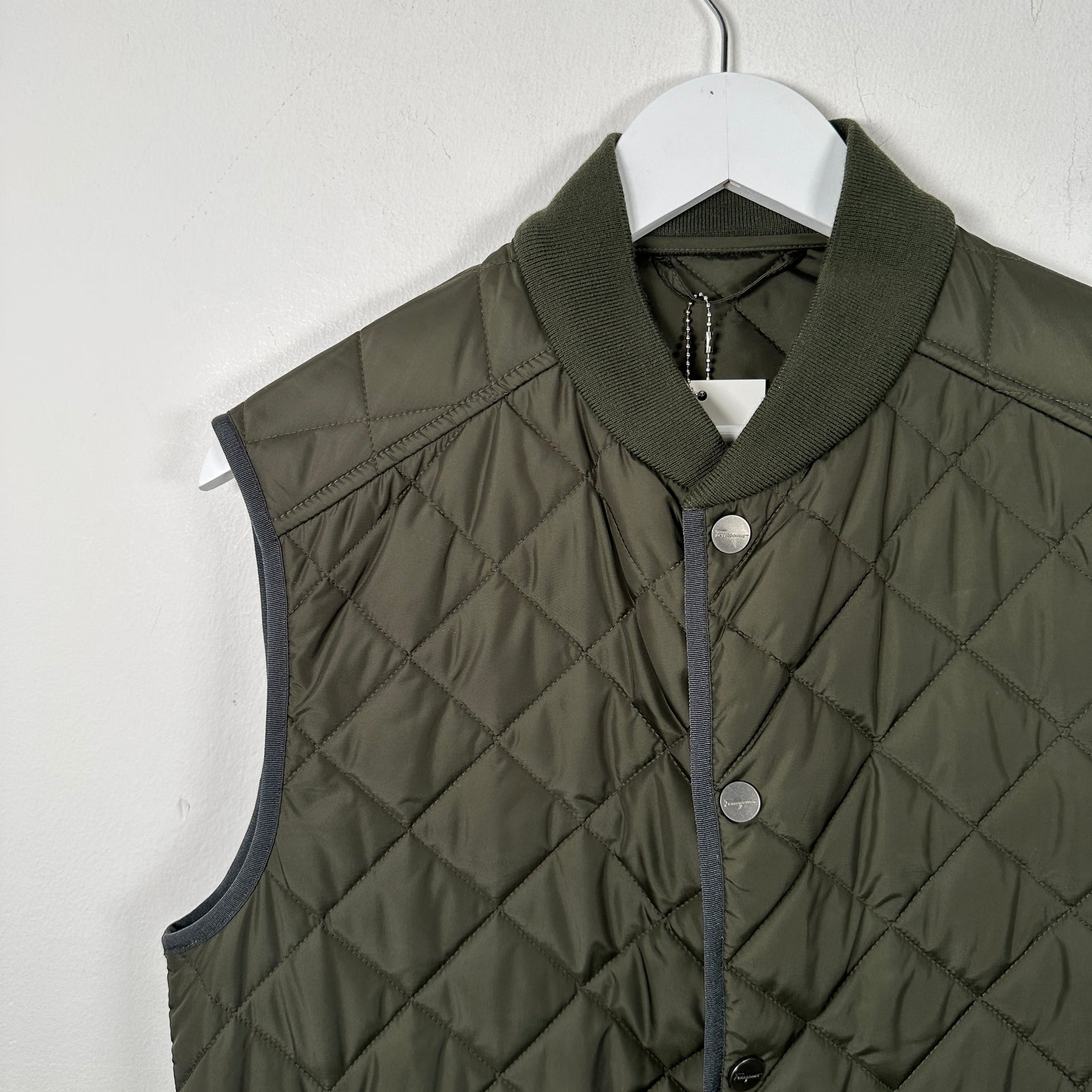 Salvatore Ferragamo Green Puffer Vest Size 48