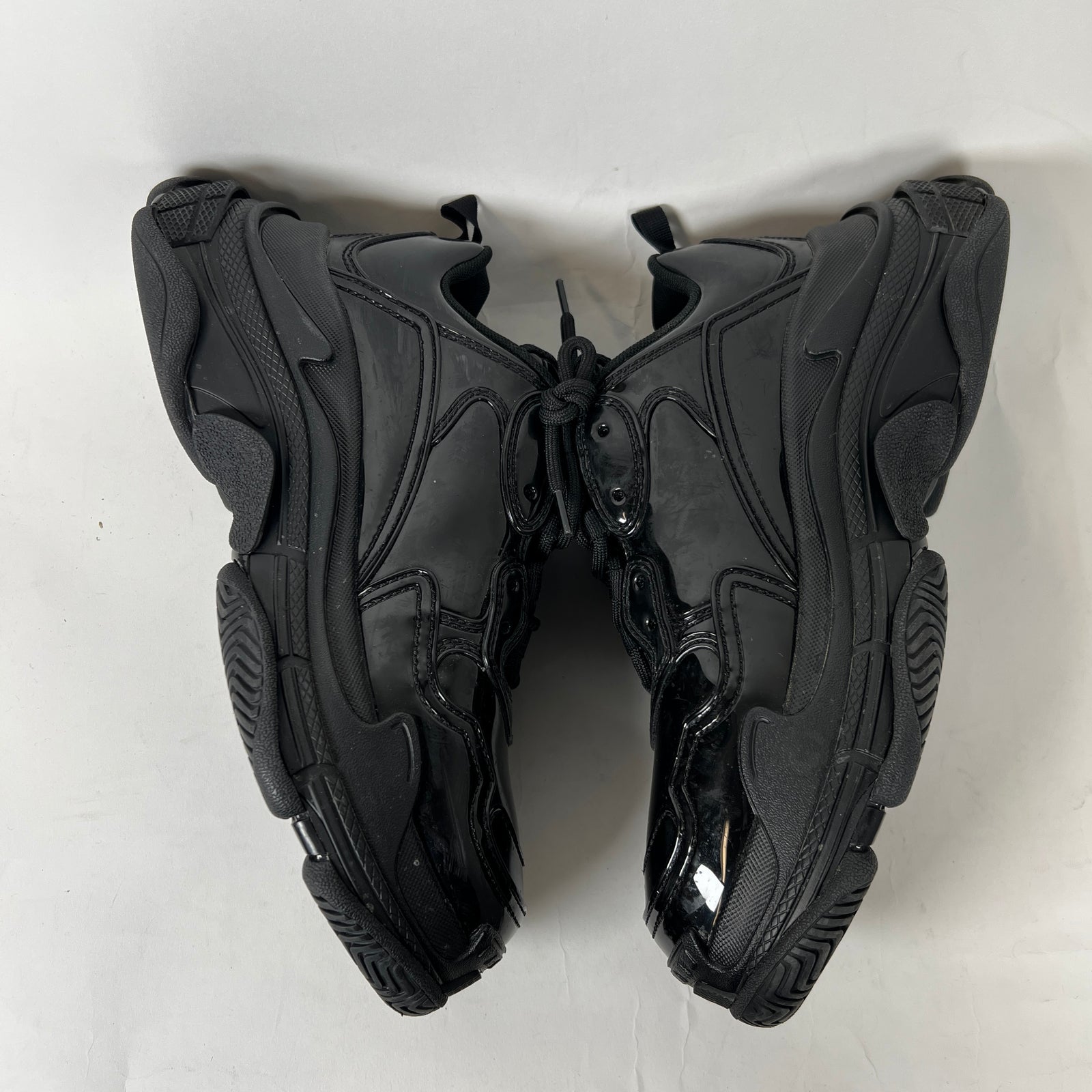 Balenciaga Black Patent Leather Triple S Sneaker Size 42
