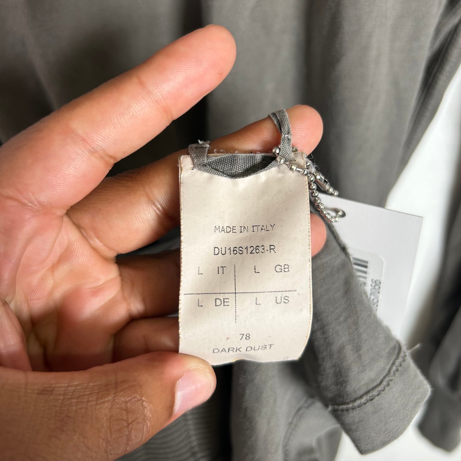 Rick Owens DRKSHDW Dark Dust Basic Ribbed Longsleeve