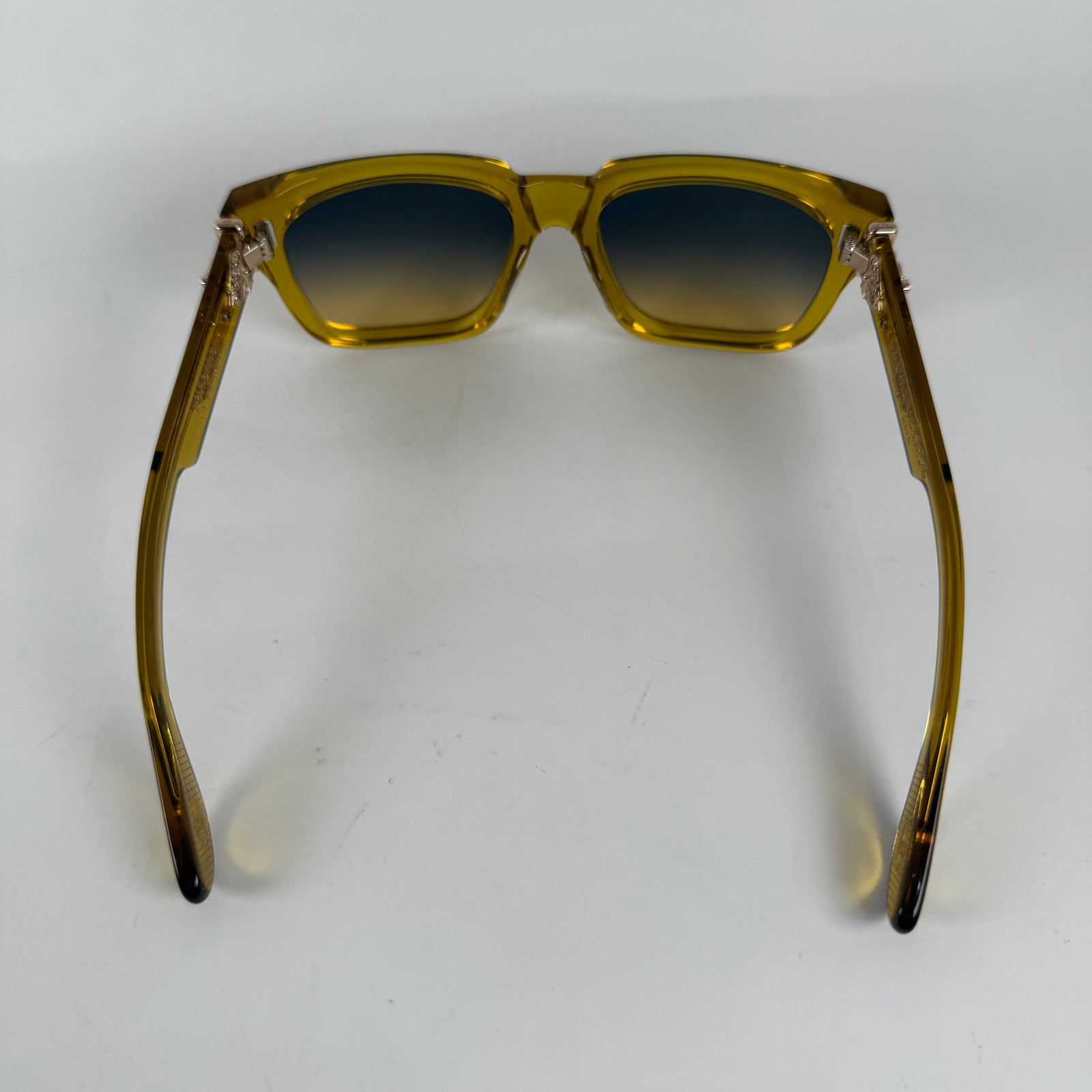 Chrome Hearts Yellow 18k Gold Box Officer Sunglasses
