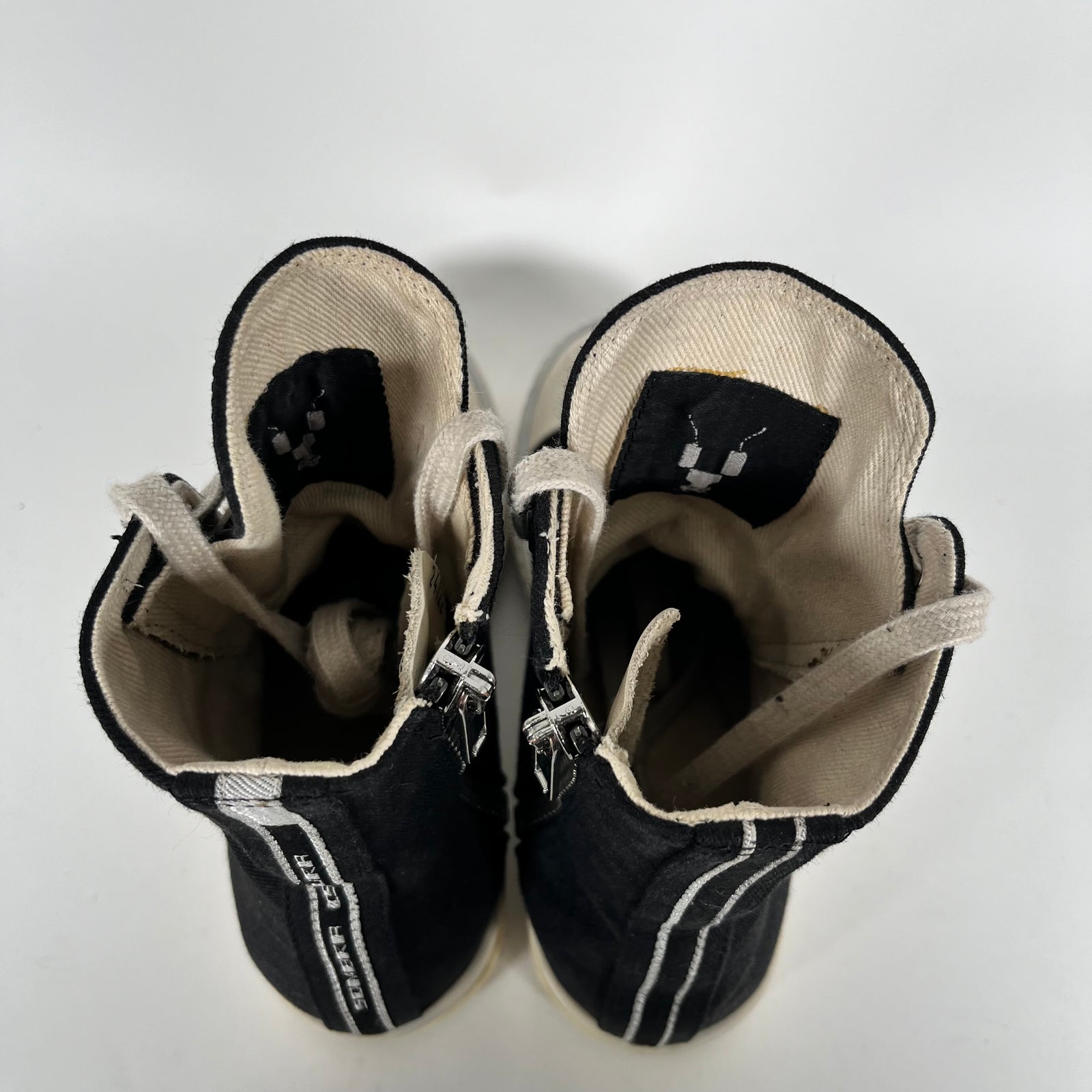Rick Owens DrkShdw Black Canvas Ramones Size 37