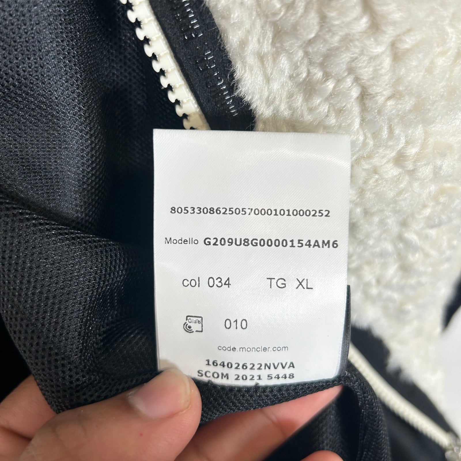 Moncler Genius x Fragment White Wool Jacket Size XL