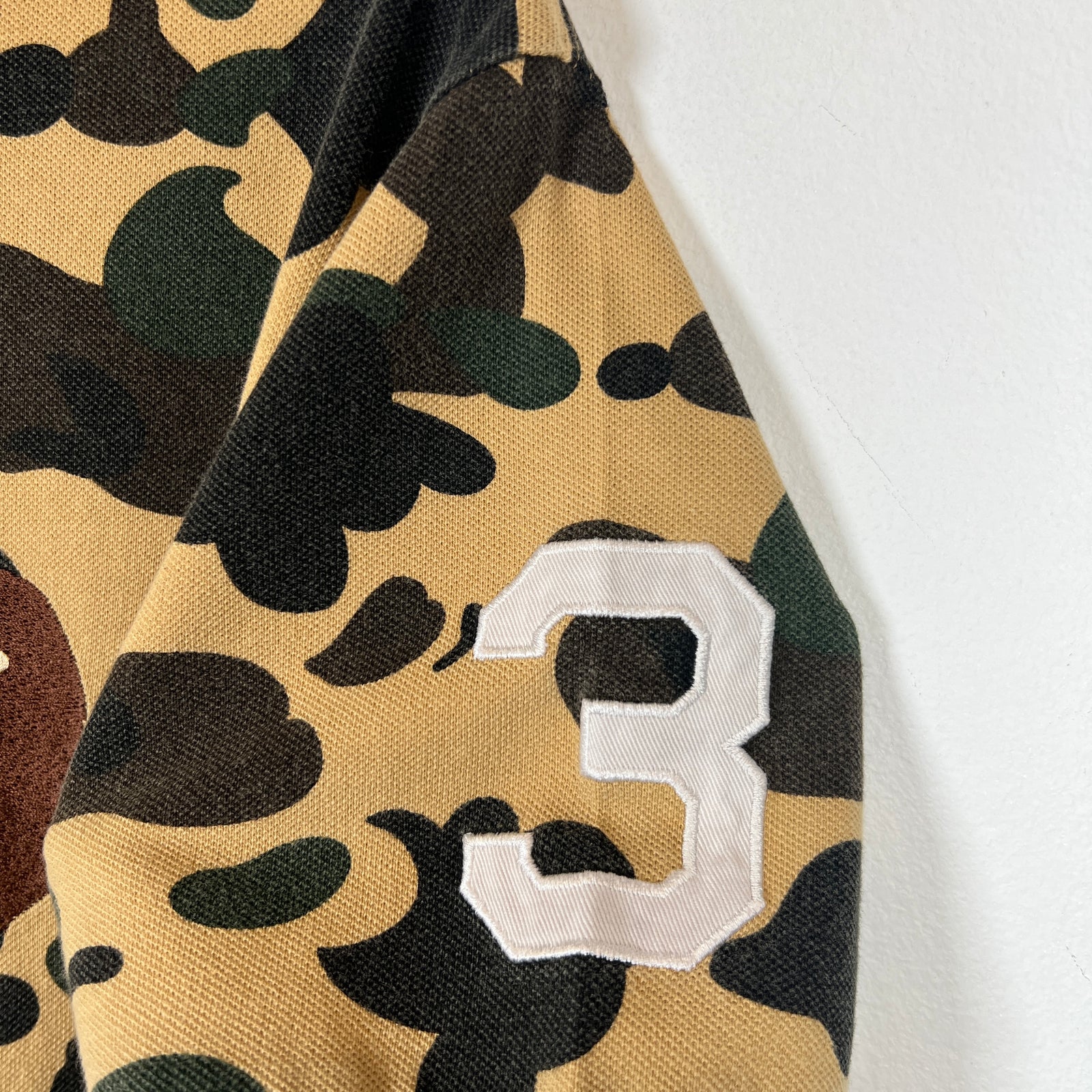 Bape Camo Ape Head Polo Shirt Size L