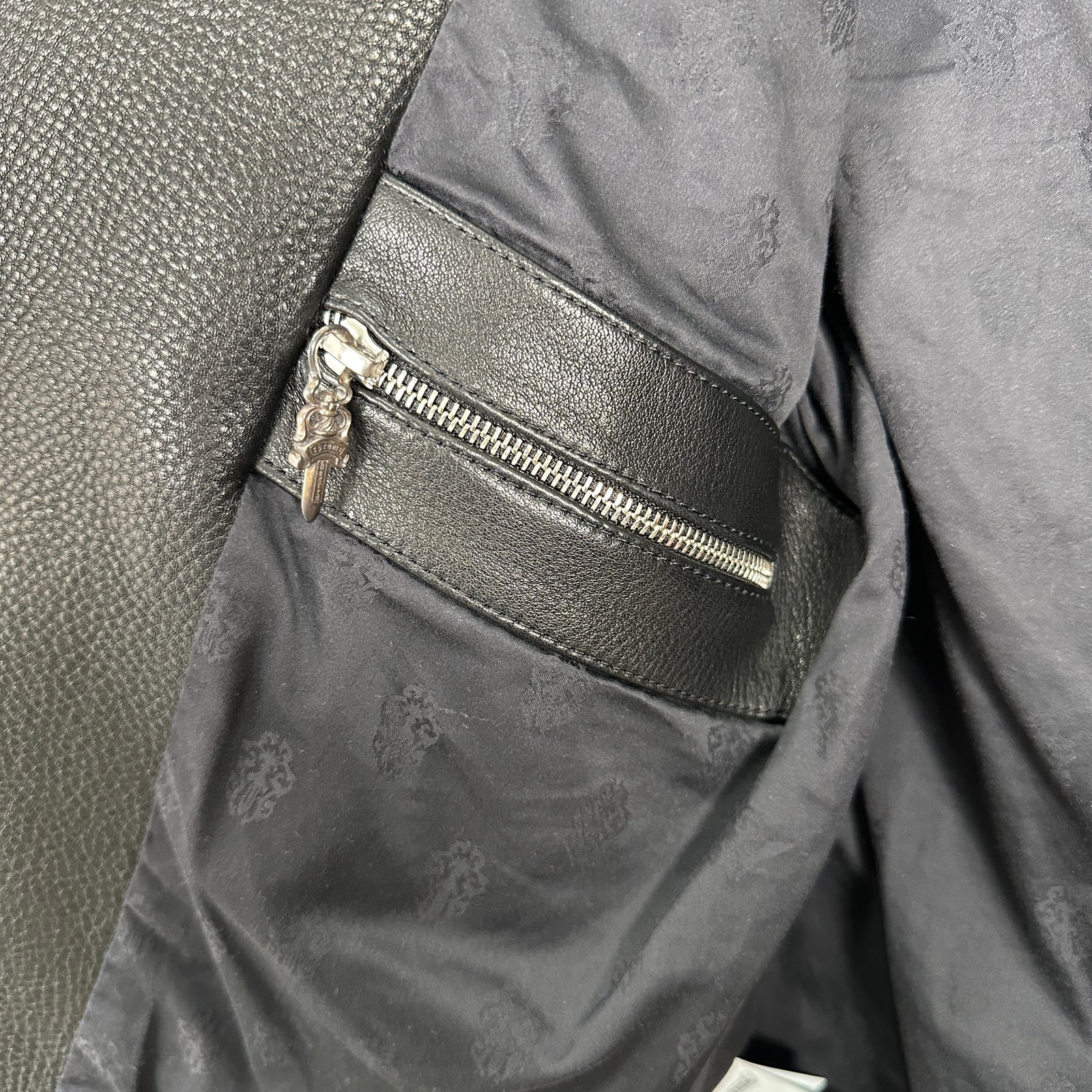 Chrome Hearts Single Riders Cemetery Leather Jacket Size M