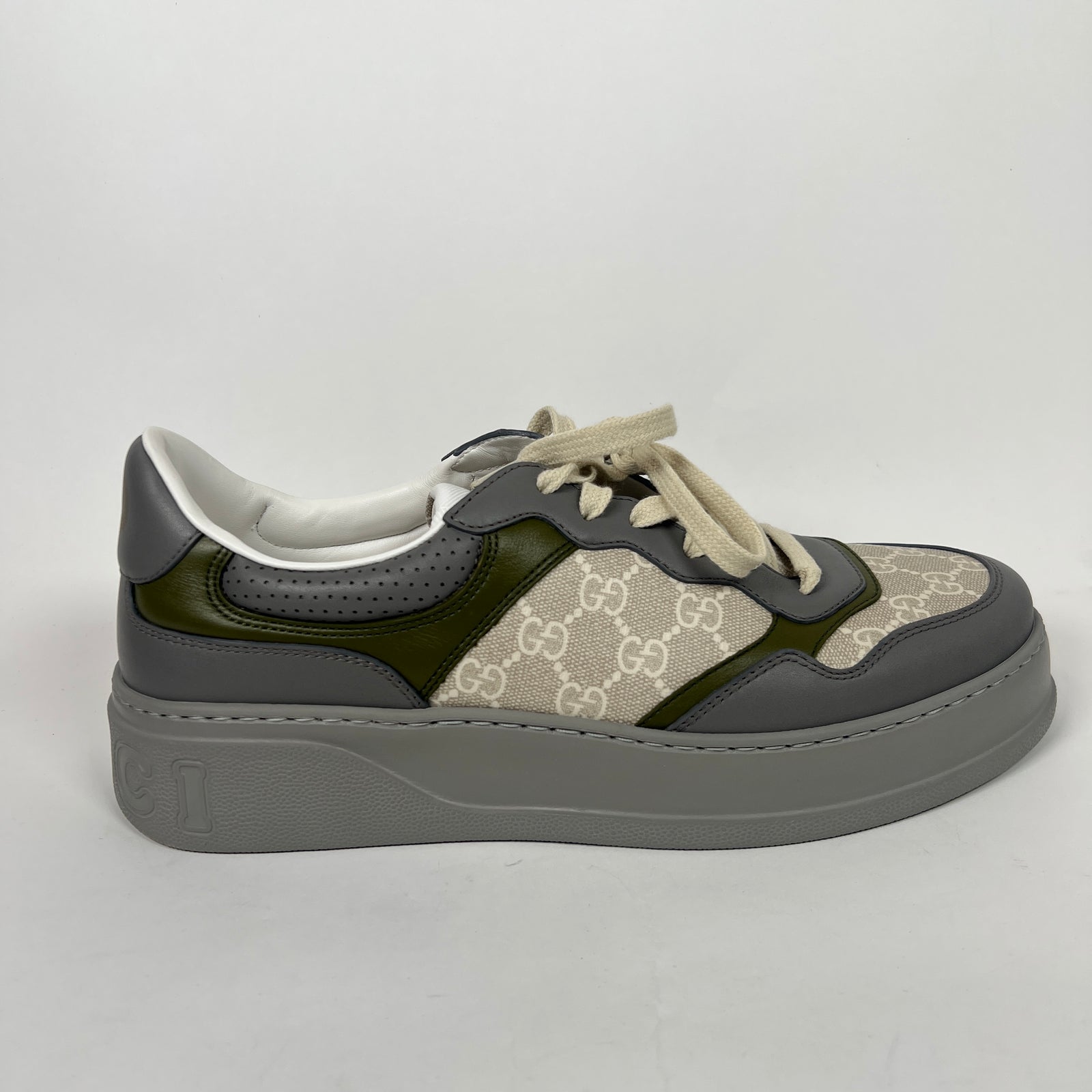 Gucci Grey/Green GG Chunky Sneaker Size GG 10