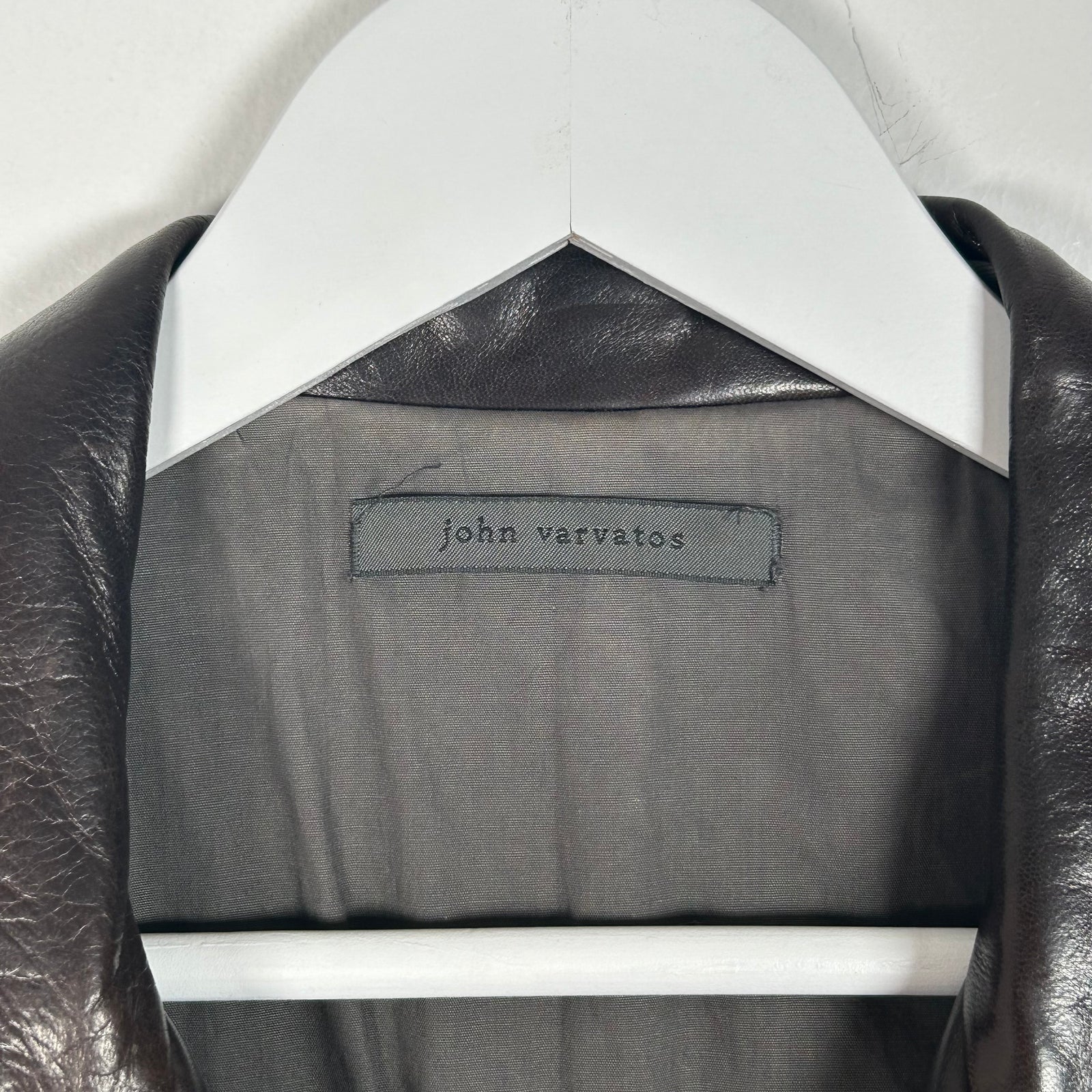 John Varvatos Brown Leather Zip-Up Jacket Size M