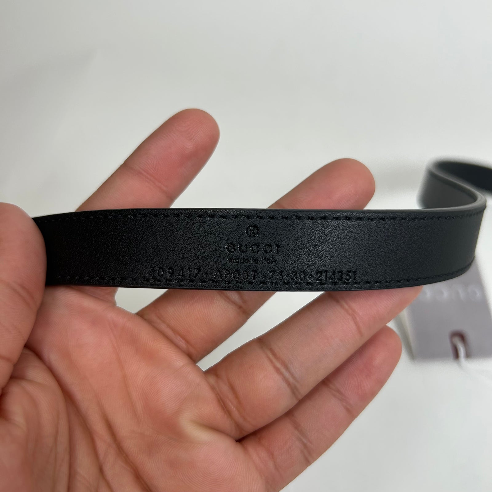 Gucci Black/Gold Small GG Belt SIze 75