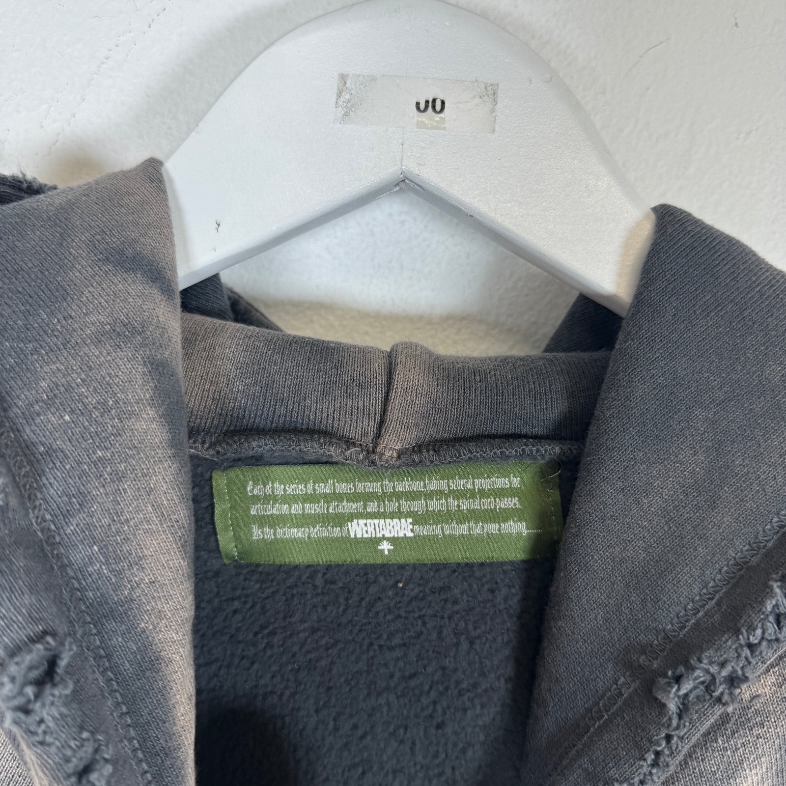 Vertabrae Grey Patch Hoodie Size M
