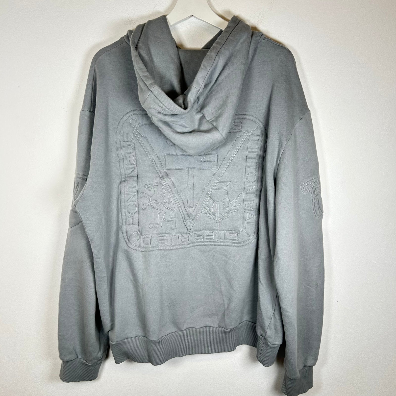 Louis Vuitton Grey Virgil Embroidered Hoodie Size M