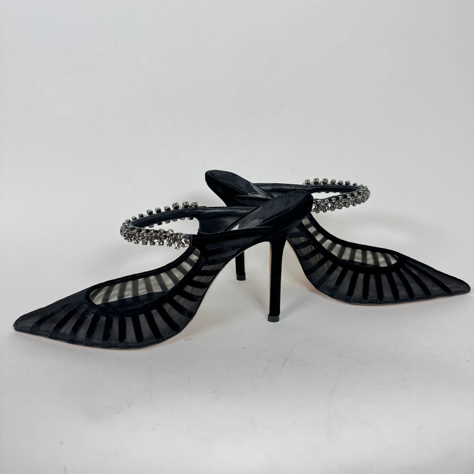 Jimmy Choo Bing 100 Crystal Embellished Heels Size 37.5