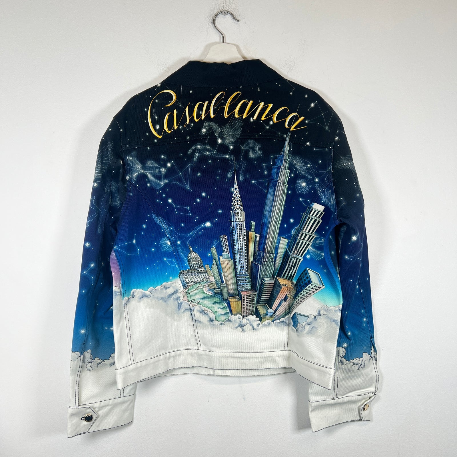 Casablanca Vol-Au-Nuit Printed Denim Jacket Size XL
