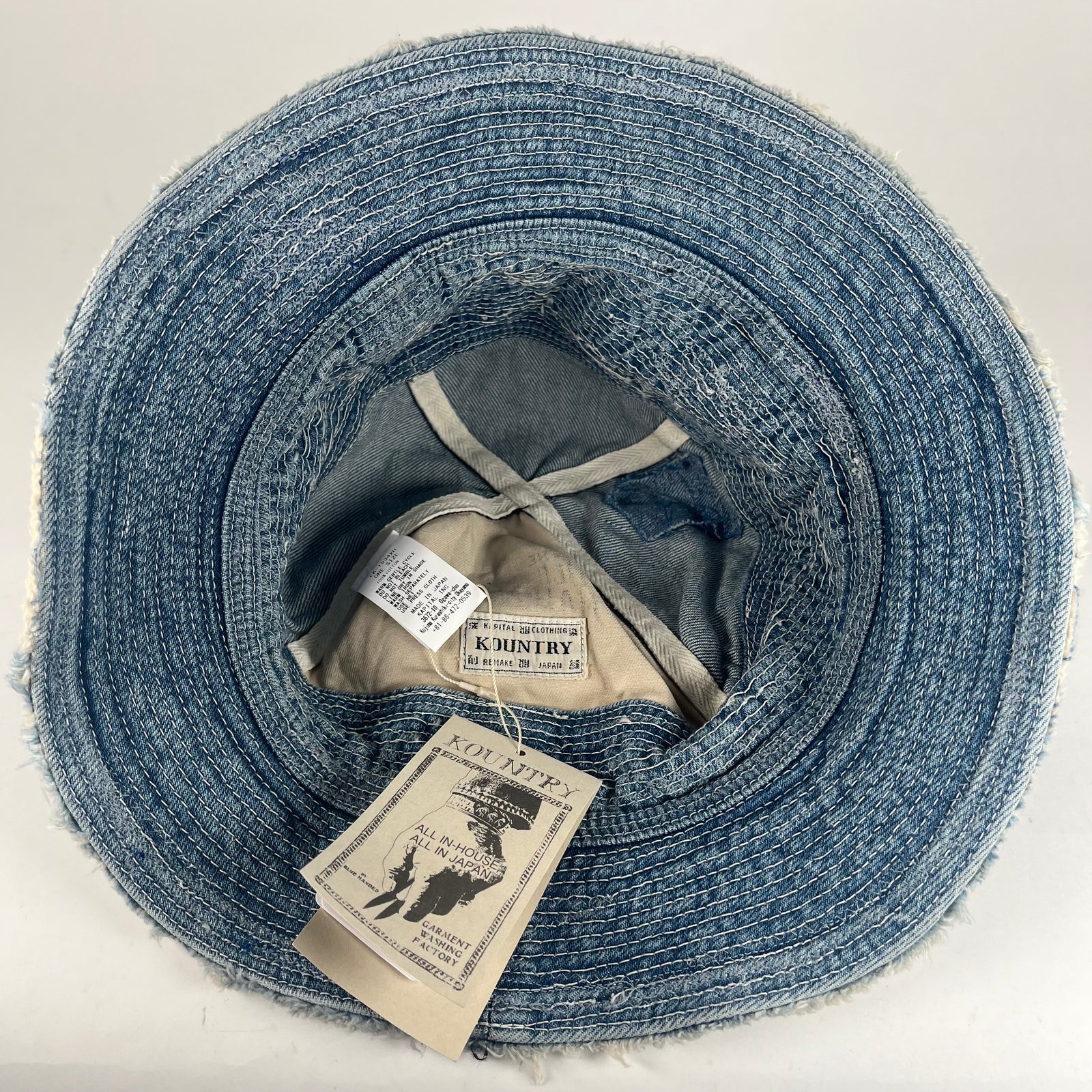 Kapital Light Boro Jean Bucket Hat