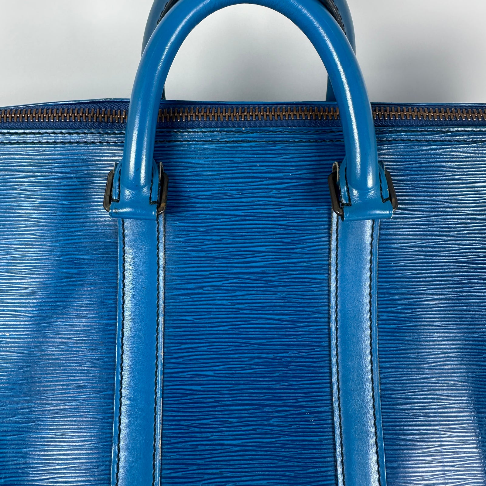Louis Vuitton Blue Epi Leather Duffle Keepall Size 45