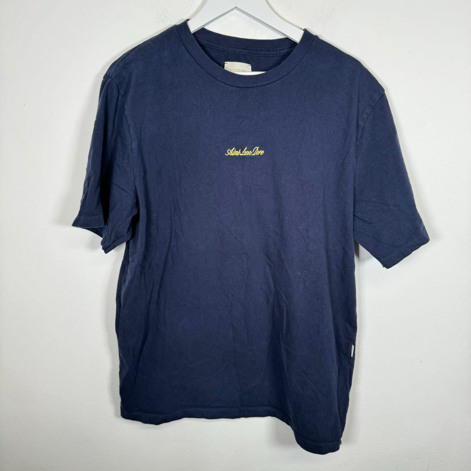 Aime Leon Dore Navy Spell-Out Logo Tee Size L