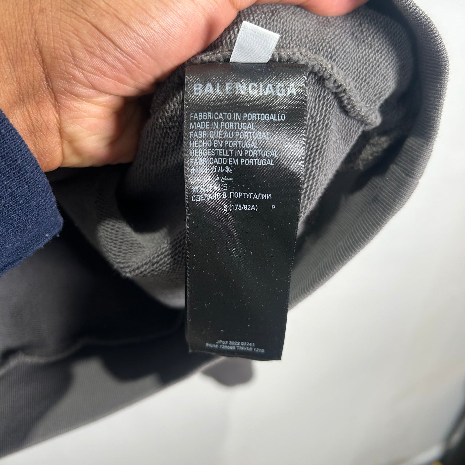 Balenciaga Care Label Grey Hoodie Size S